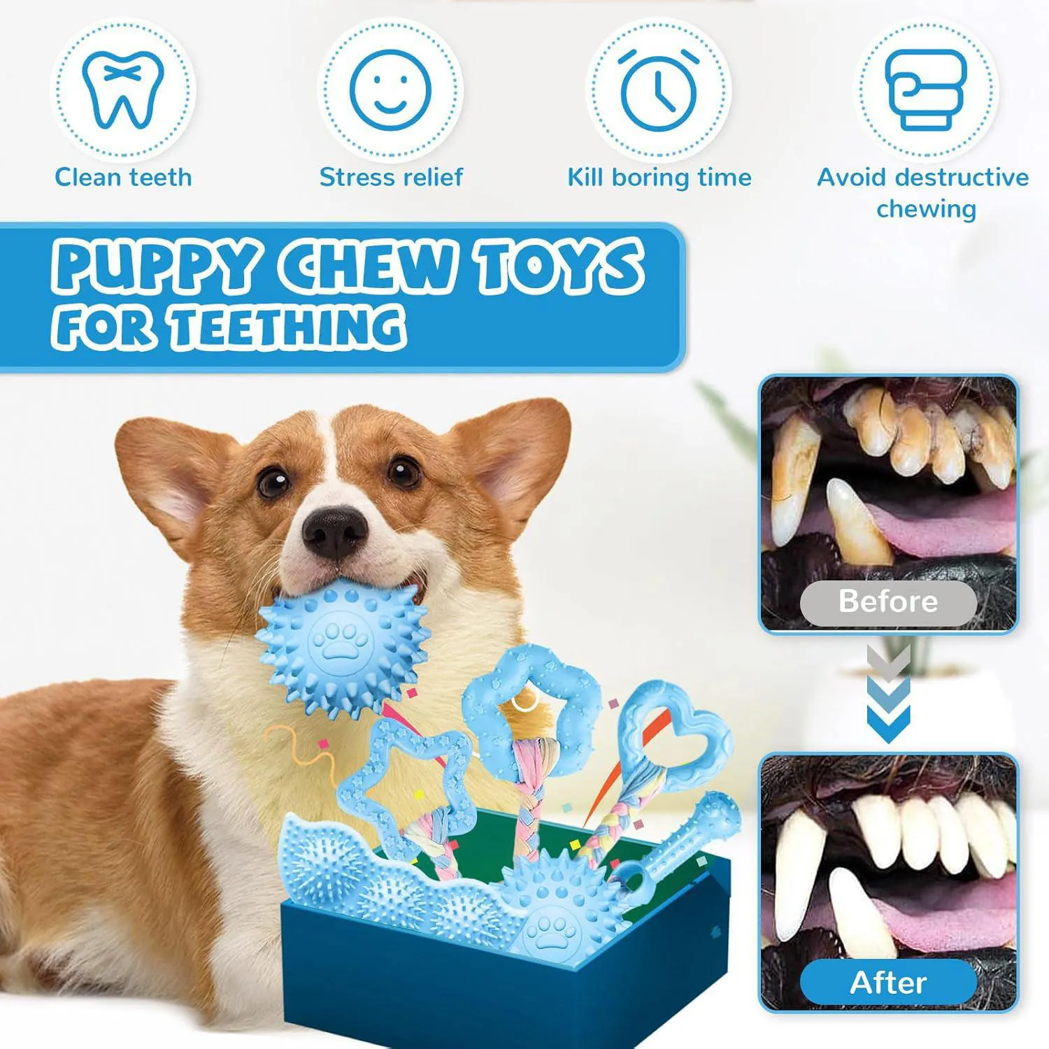 Juguetes Para Cachorros Paquete De Seis Con Diseño Seguro Para Dentición 3