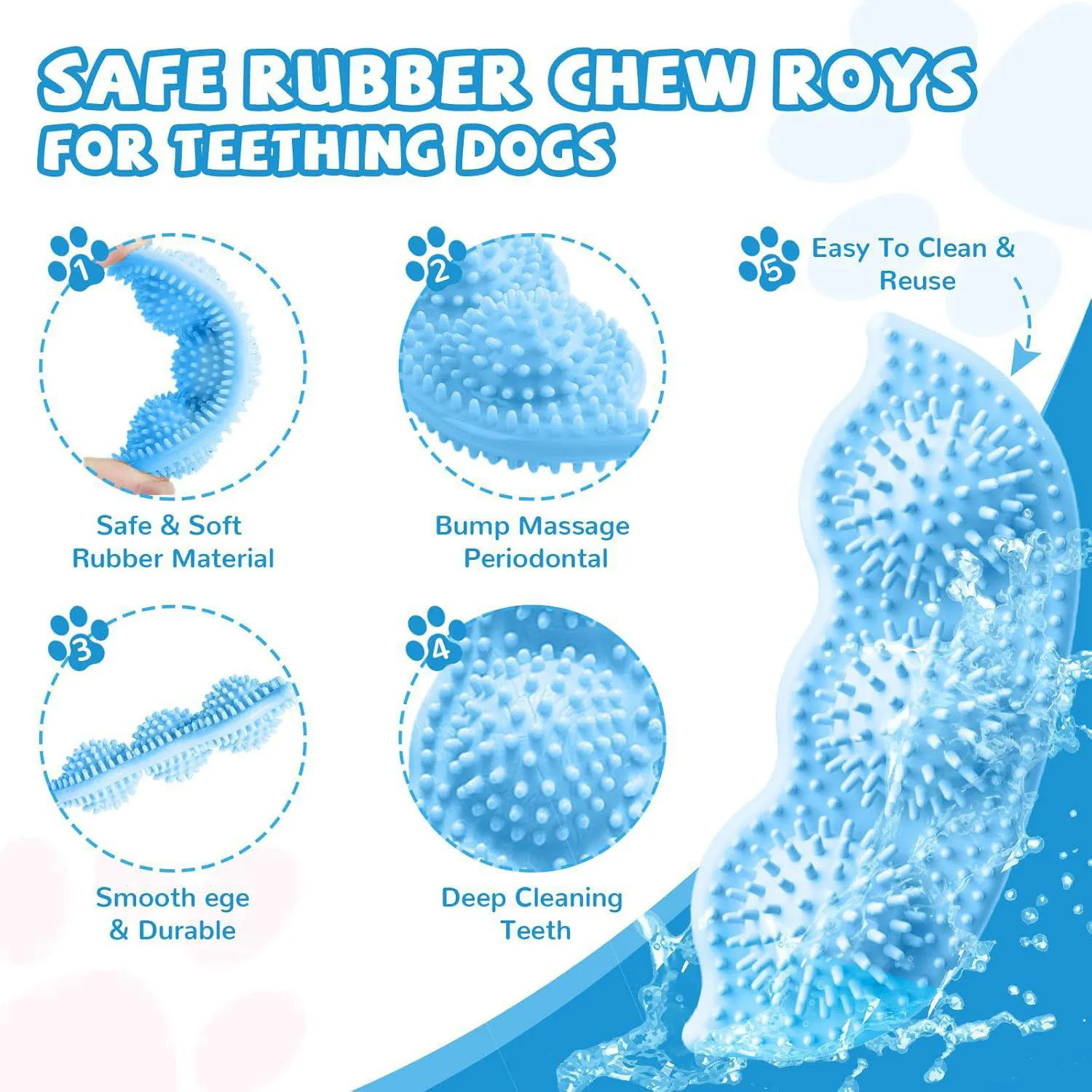 Juguetes Para Cachorros Paquete De Seis Con Diseño Seguro Para Dentición 4