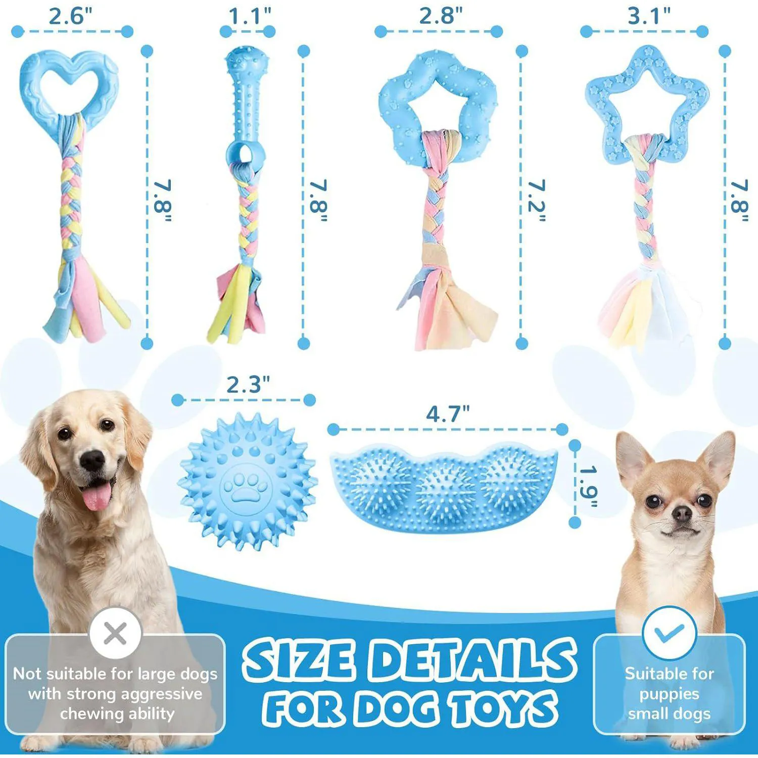 Juguetes Para Cachorros Paquete De Seis Con Diseño Seguro Para Dentición 6