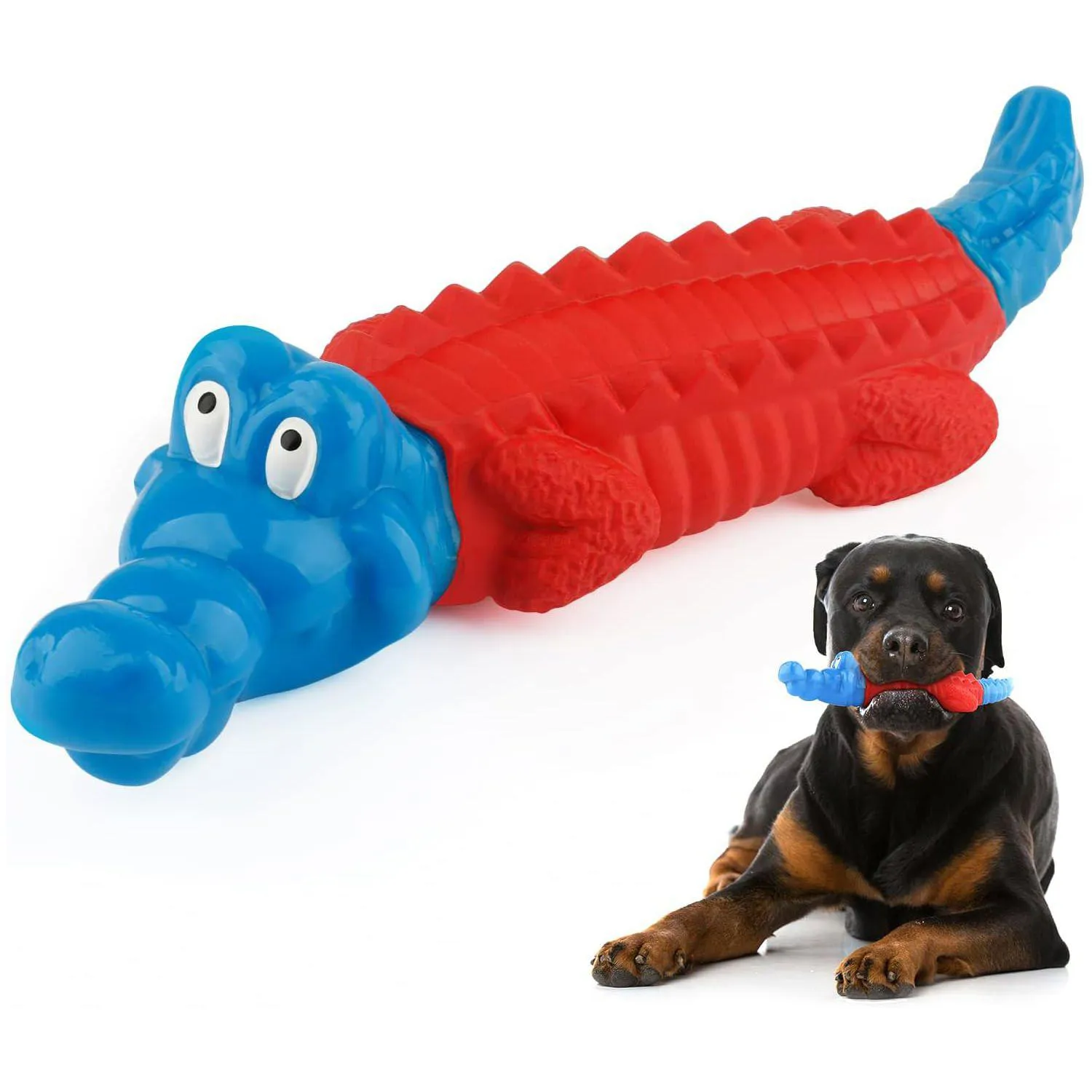 Juguete Masticable Para Perros Con Diseño Cocodrilo Sabor Carne Y Alta Resistencia