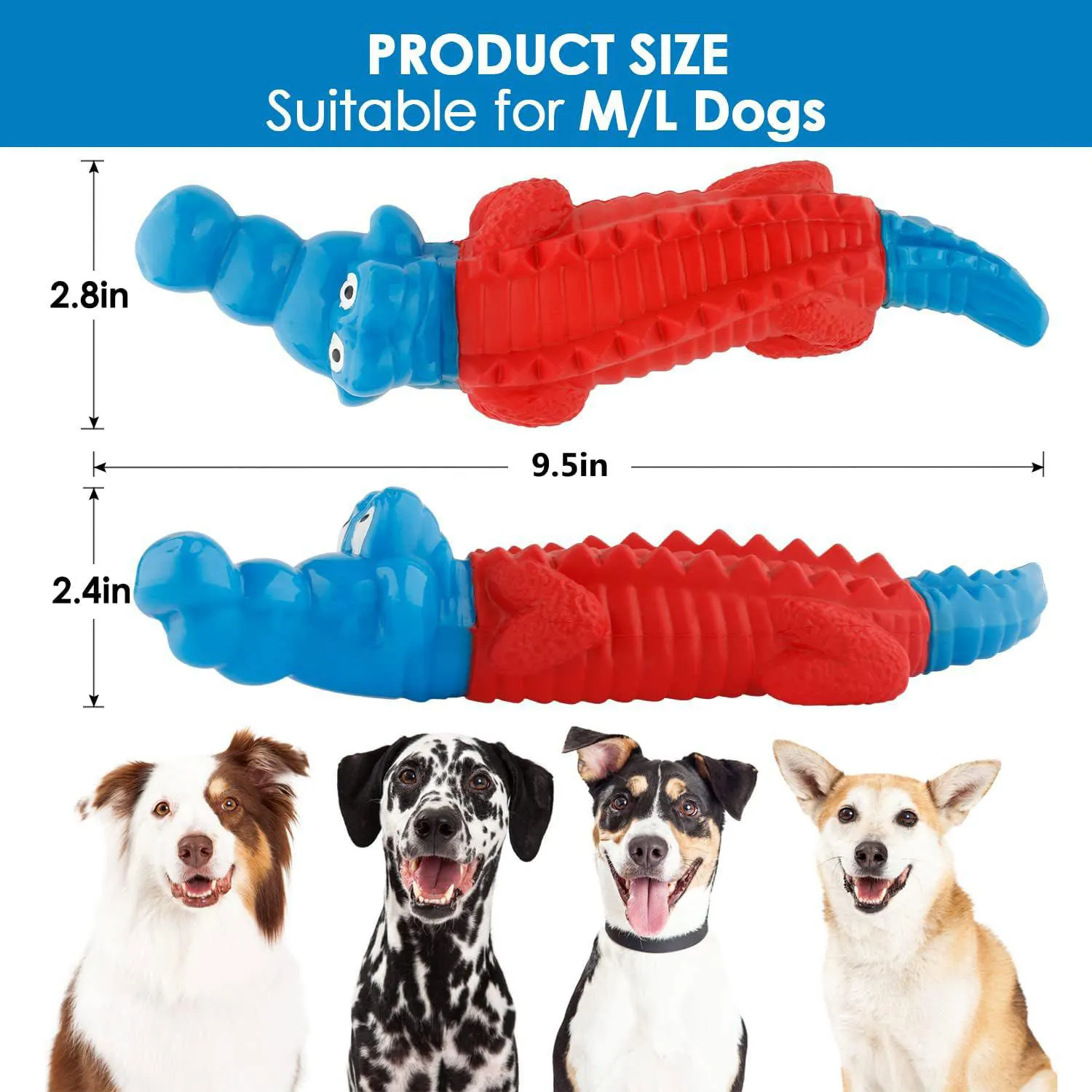 Juguete Masticable Para Perros Con Diseño Cocodrilo Sabor Carne Y Alta Resistencia 7