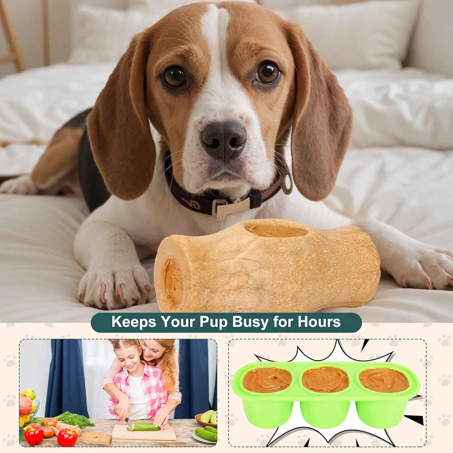 Juguete Interactivo Para Perros Con Soporte De Golosinas Congeladas Y Limpieza Dental 3