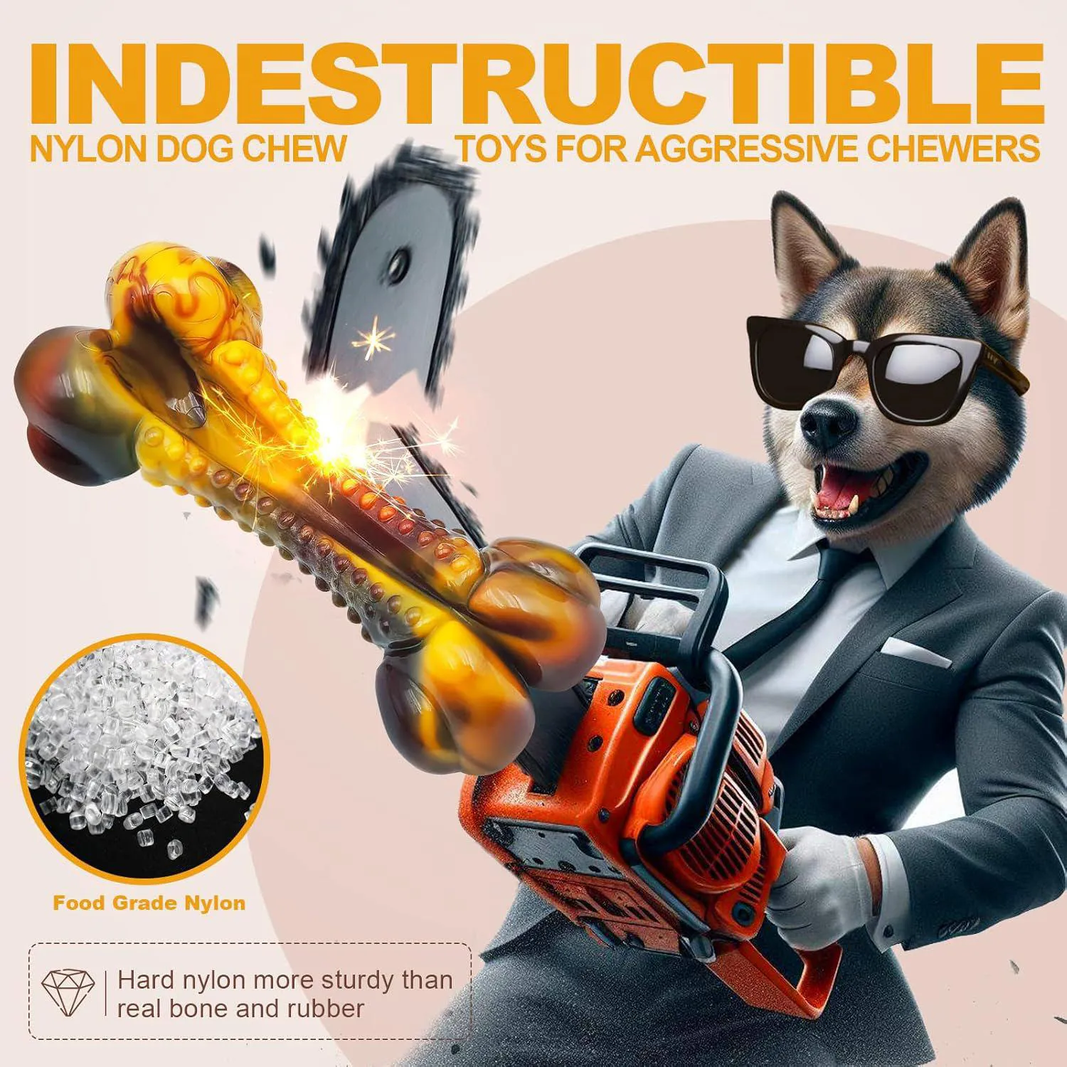 Juguete Anoodi Para Perros Masticadores Agresivos Con Sabor A Tocino 5