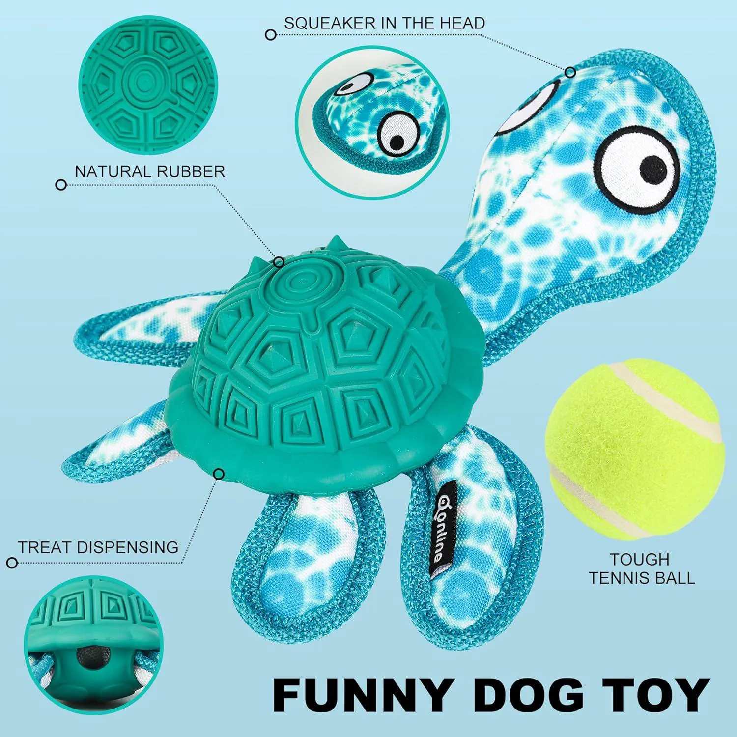 Juguete Interactivo Para Perros Con Forma De Tortuga Y Pelotas De Tenis 4