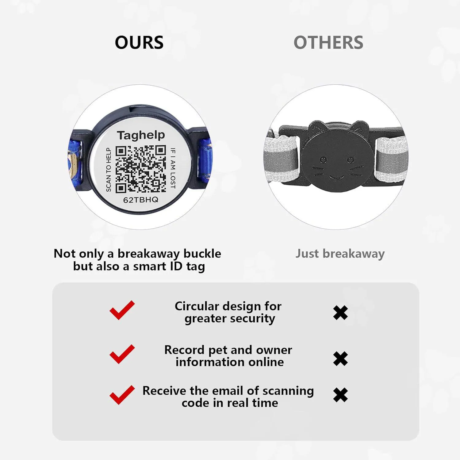 Collar Gato Taghelp Paquete 2 Seguridad Código QR Luna y Estrella 7