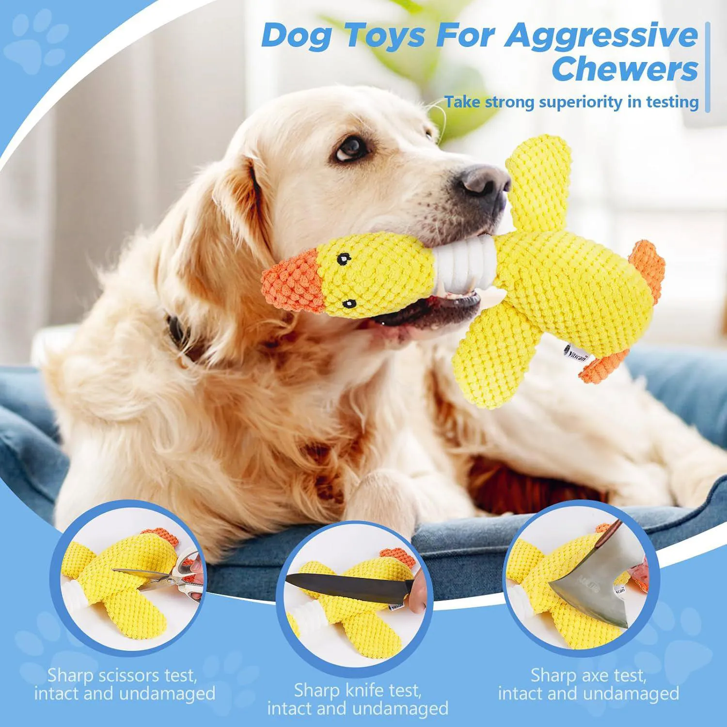 Juguete De Peluche Resistente Para Perros Con Sonido Chirriante Y Limpieza Dental