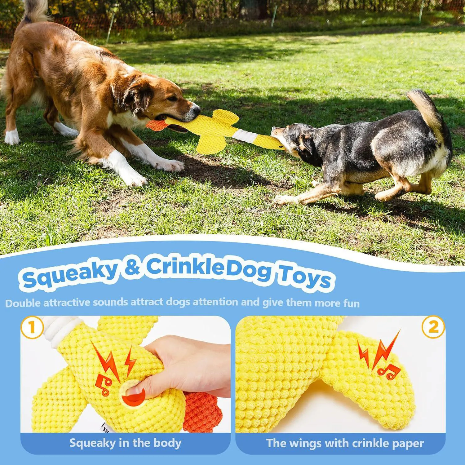 Juguete De Peluche Resistente Para Perros Con Sonido Chirriante Y Limpieza Dental 5