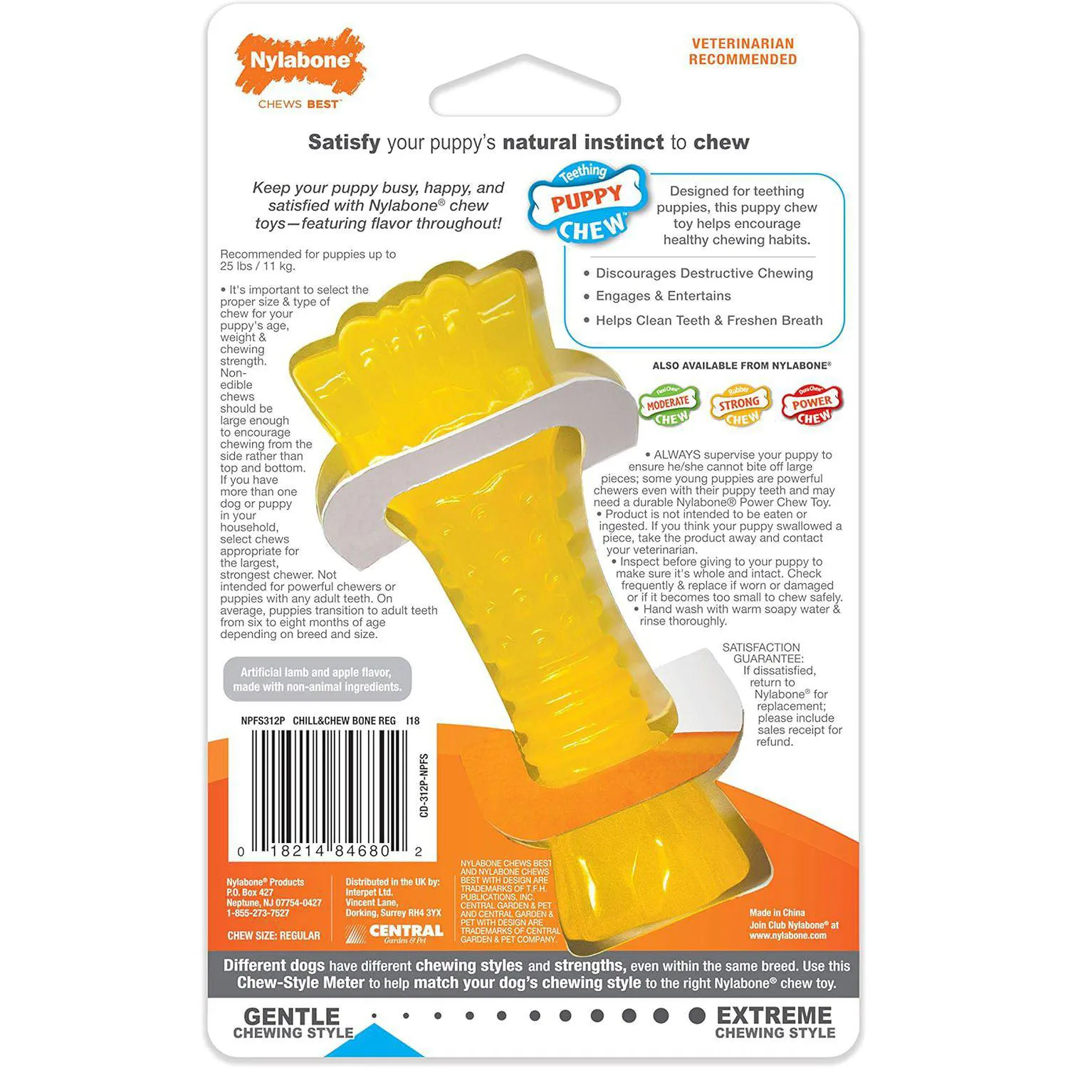 Juguete Masticable Para Cachorros Con Sabor Cordero Y Manzana De Nylabone 10