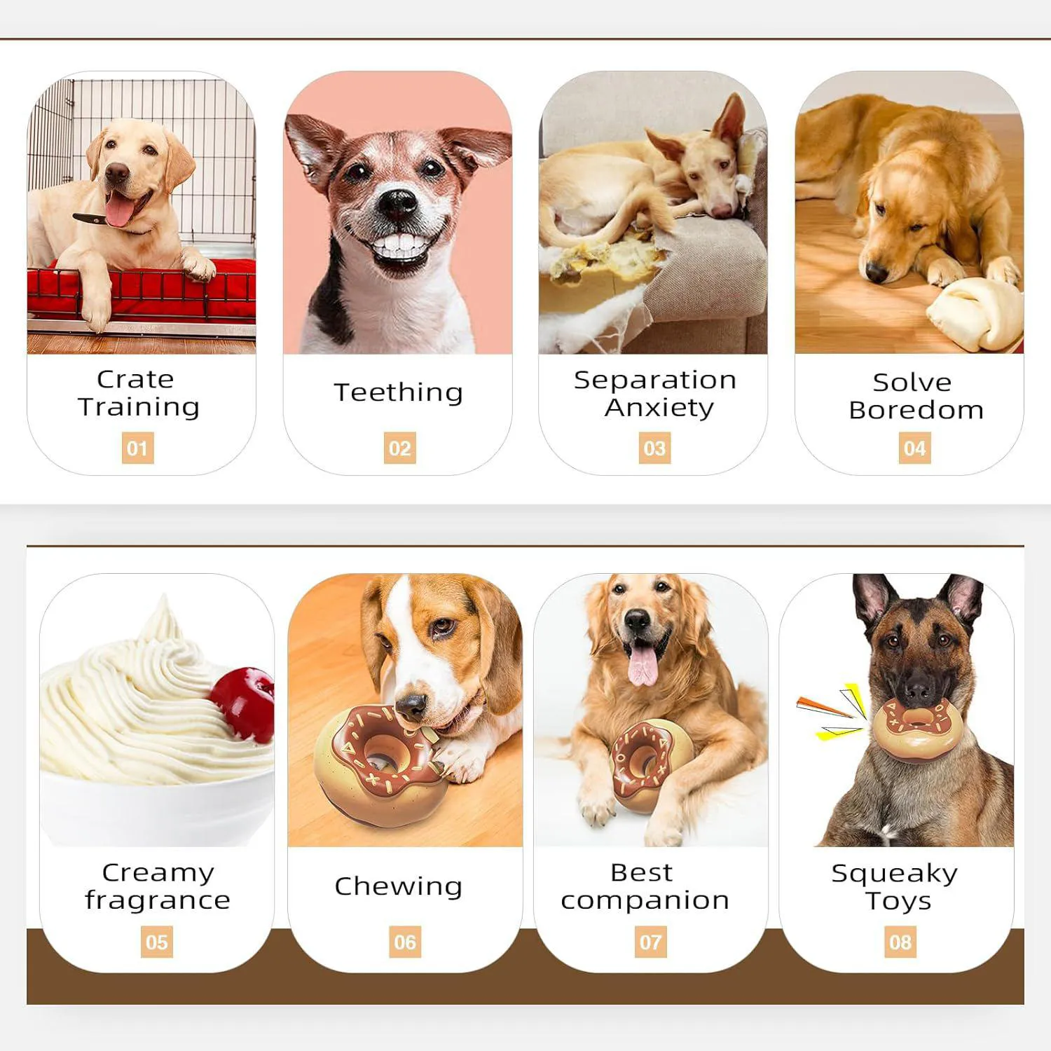 Juguete De Goma Resistente Para Perros Con Sonido Chirriante Y Sabor Cremoso