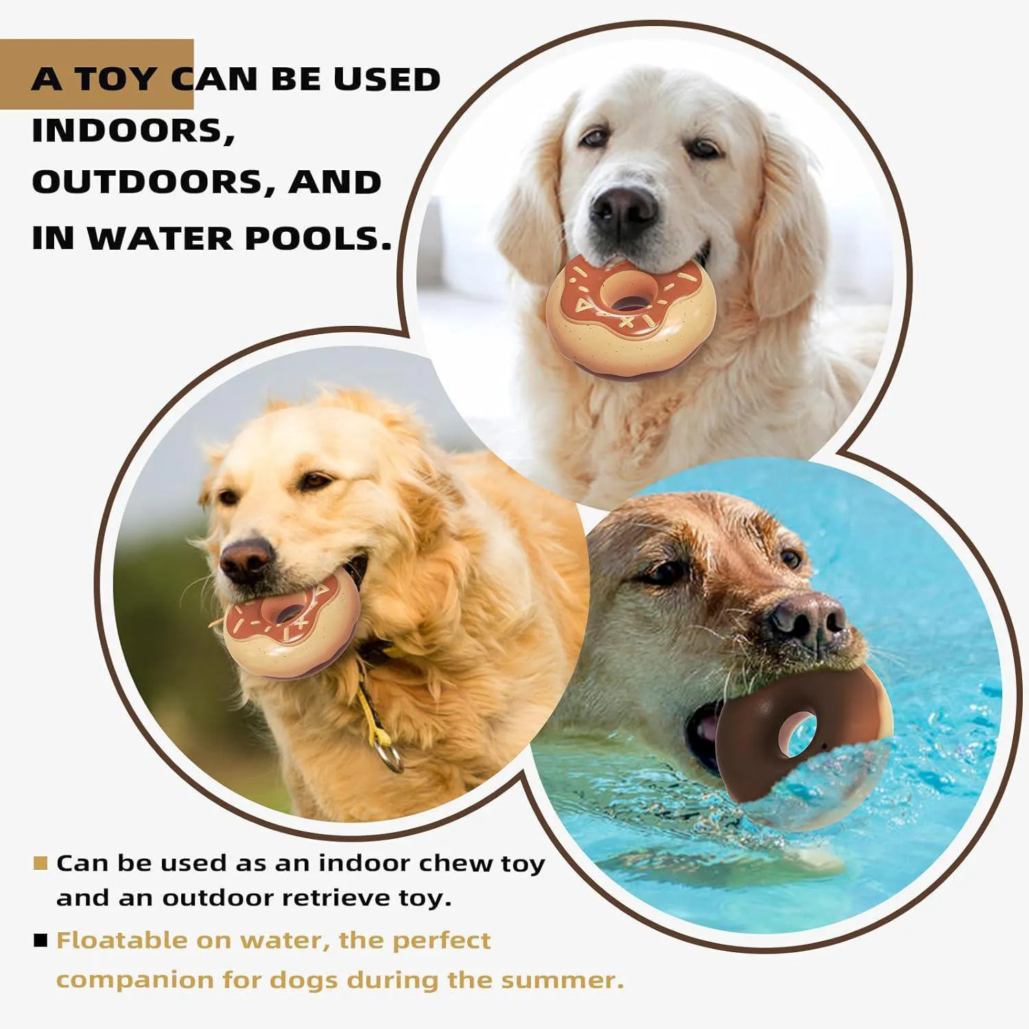Juguete De Goma Resistente Para Perros Con Sonido Chirriante Y Sabor Cremoso 4