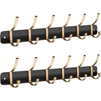 Soporte Fayleeko Para Llaves De Pared De Aluminio Pulido Color Oro Paquete Dos