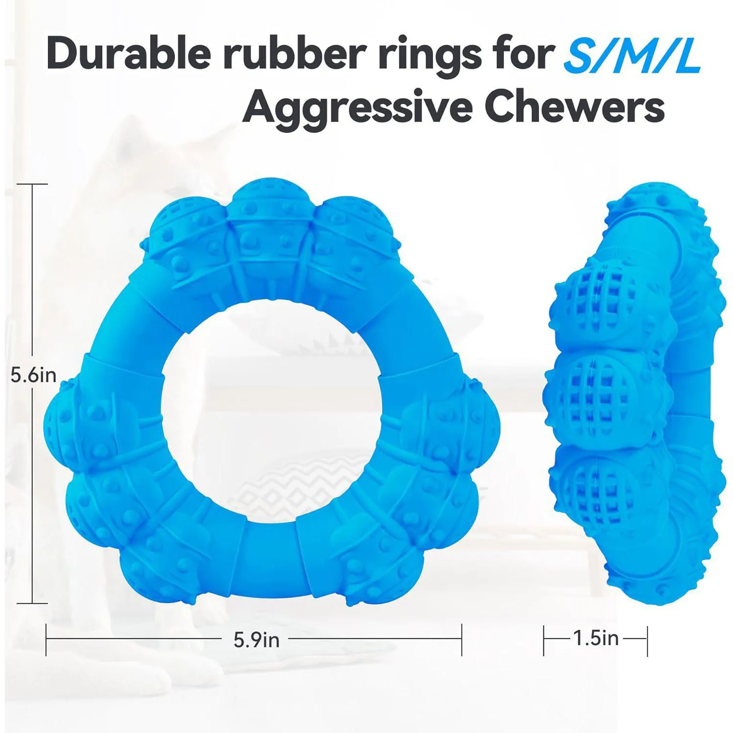 Juguete De Anillo Resistente Para Perros Con Textura Dental Y Sabor A Carne
