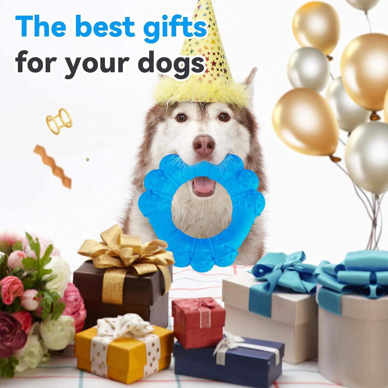 Juguete De Anillo Resistente Para Perros Con Textura Dental Y Sabor A Carne 8