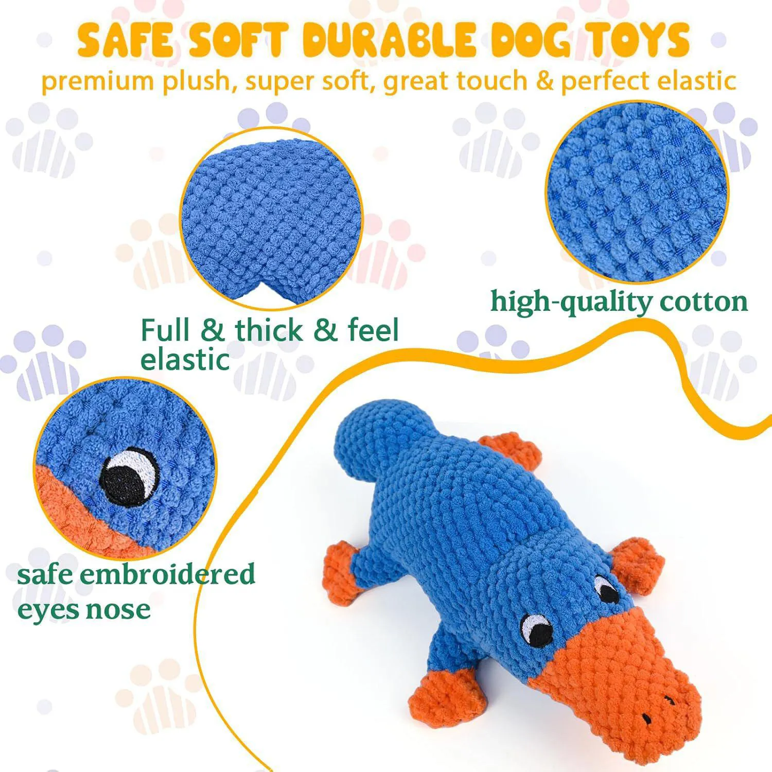 Juguete De Peluche Chirriante Para Perros Grandes Con Diseño Resistente De Ornitorrinco