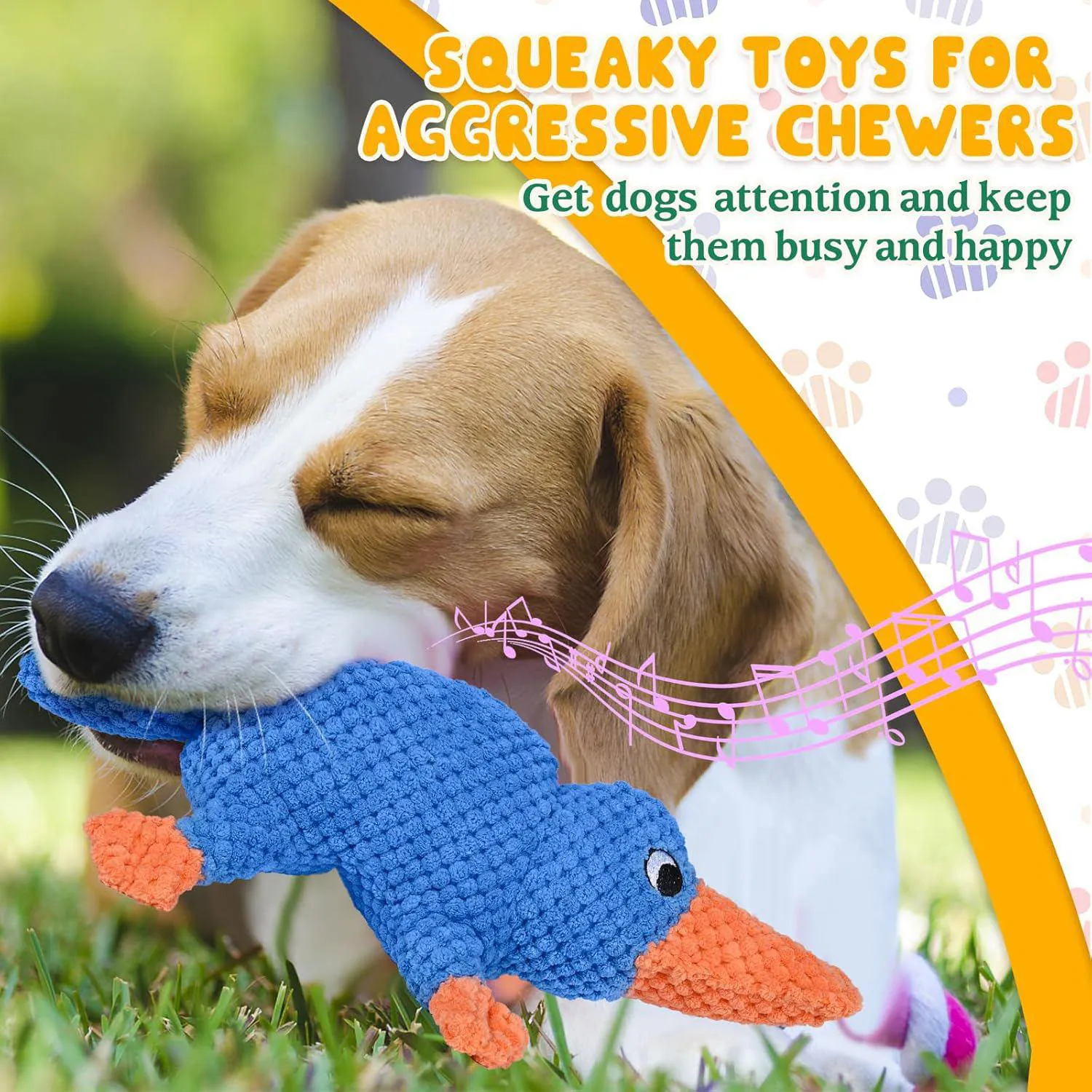 Juguete De Peluche Chirriante Para Perros Grandes Con Diseño Resistente De Ornitorrinco 5