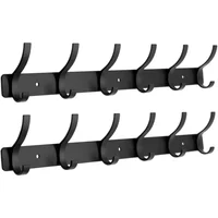 Perchero De Pared De Aluminio Con 6 Ganchos Dobles Para Abrigos