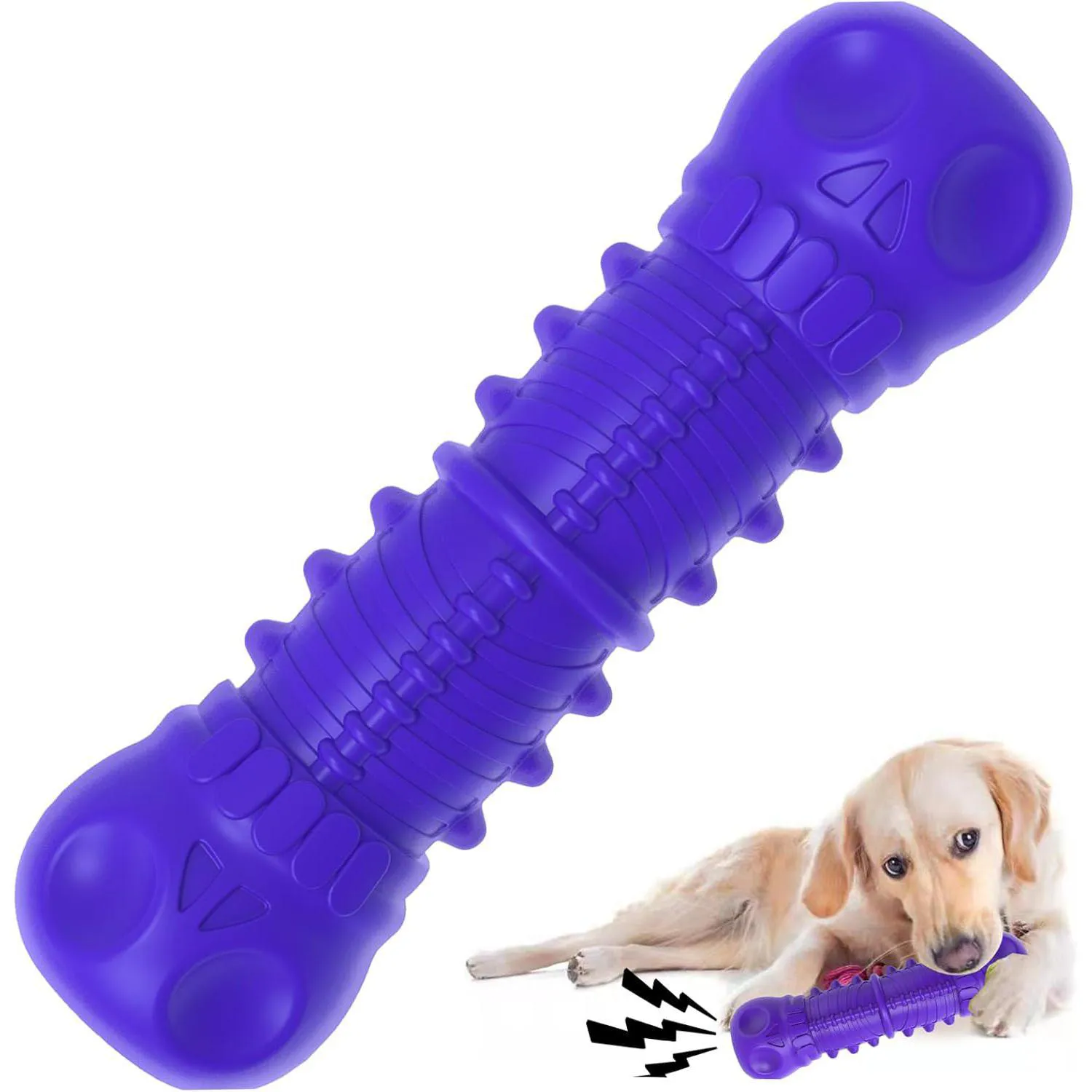 Juguete Chirriante Para Perros Grandes Con Caucho Natural Y Ranuras Para Bocadillos