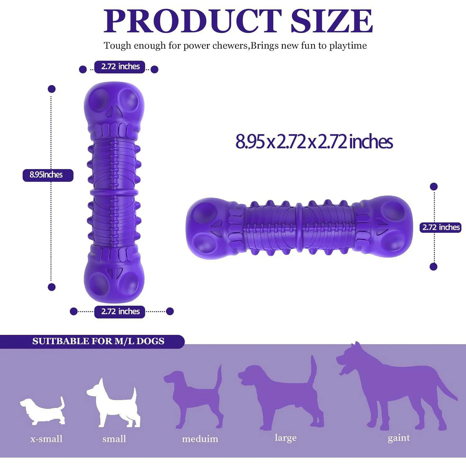 Juguete Chirriante Para Perros Grandes Con Caucho Natural Y Ranuras Para Bocadillos 6