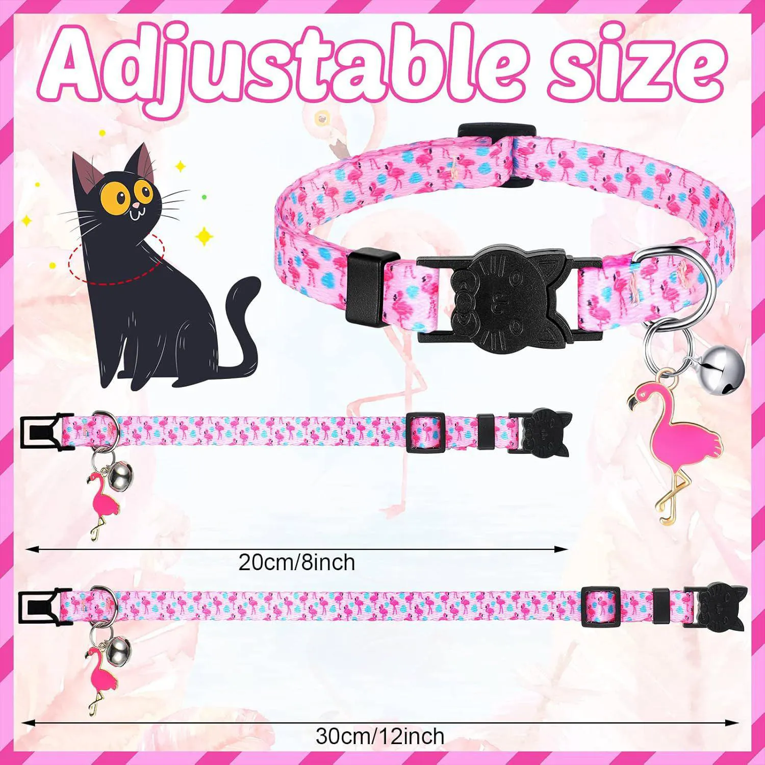Collar Gato Weewooday Verano con Campana y Colgantes Set de 4 Ajustables 3