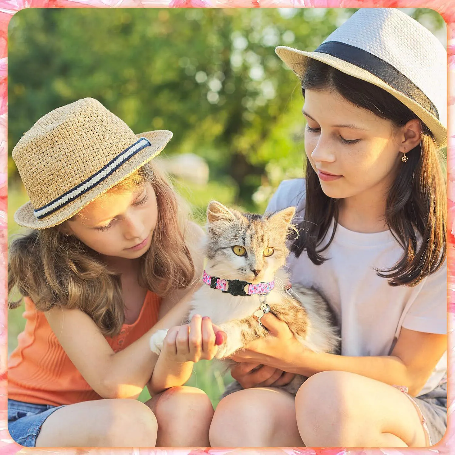 Collar Gato Weewooday Verano con Campana y Colgantes Set de 4 Ajustables 7
