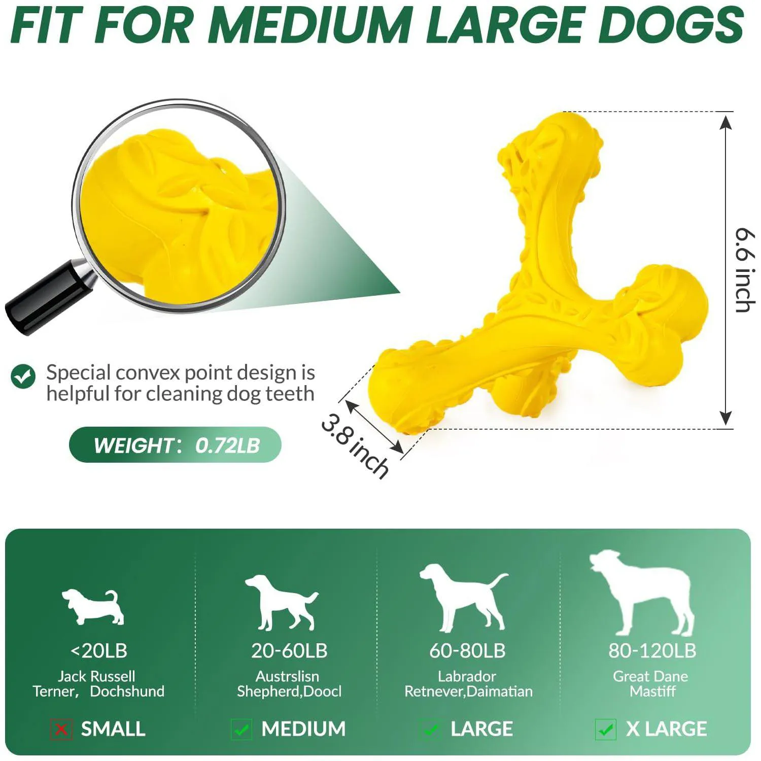 Juguete De Hueso De Goma Natural Para Perros Con Limpieza Dental Y Sabor Carnoso
