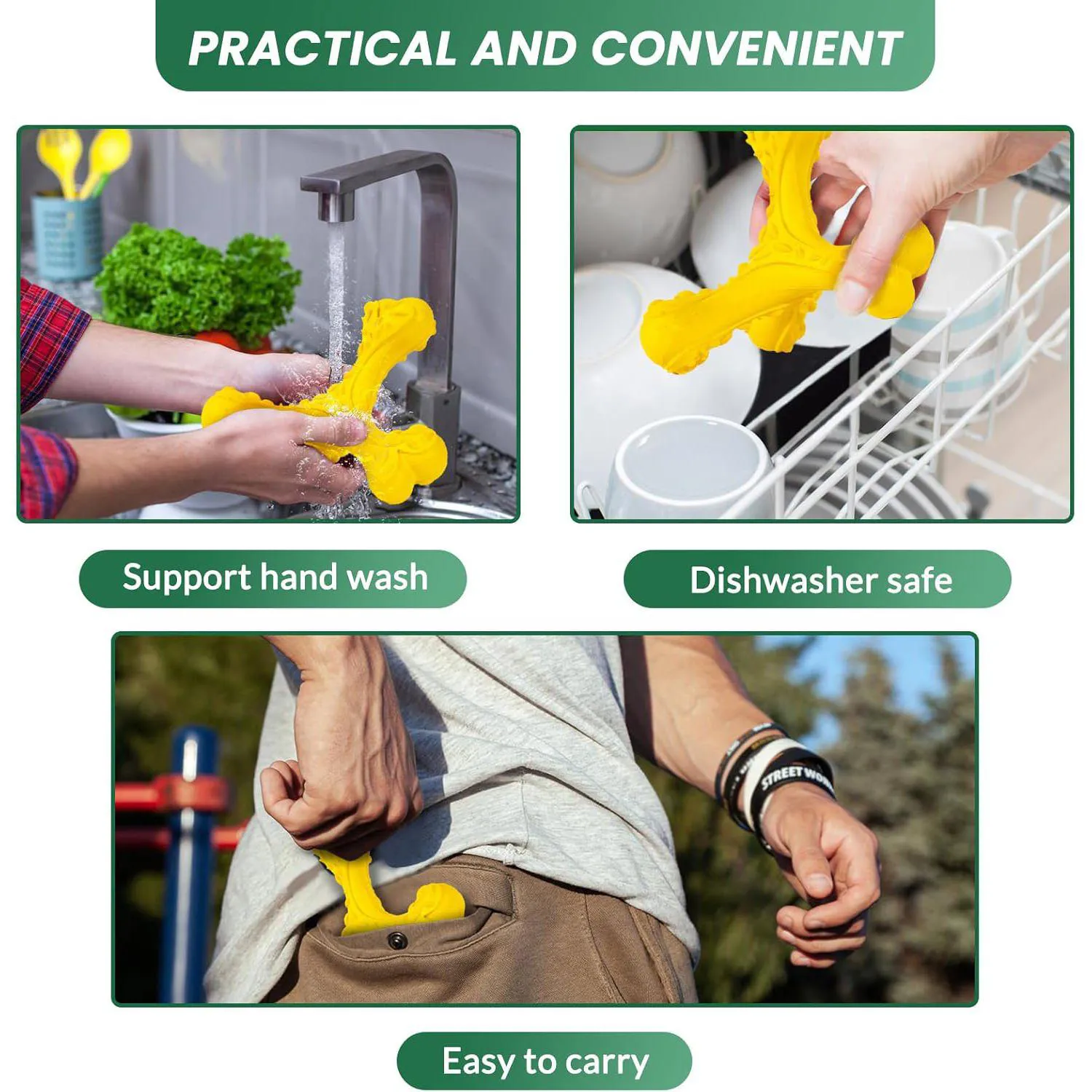 Juguete De Hueso De Goma Natural Para Perros Con Limpieza Dental Y Sabor Carnoso 5