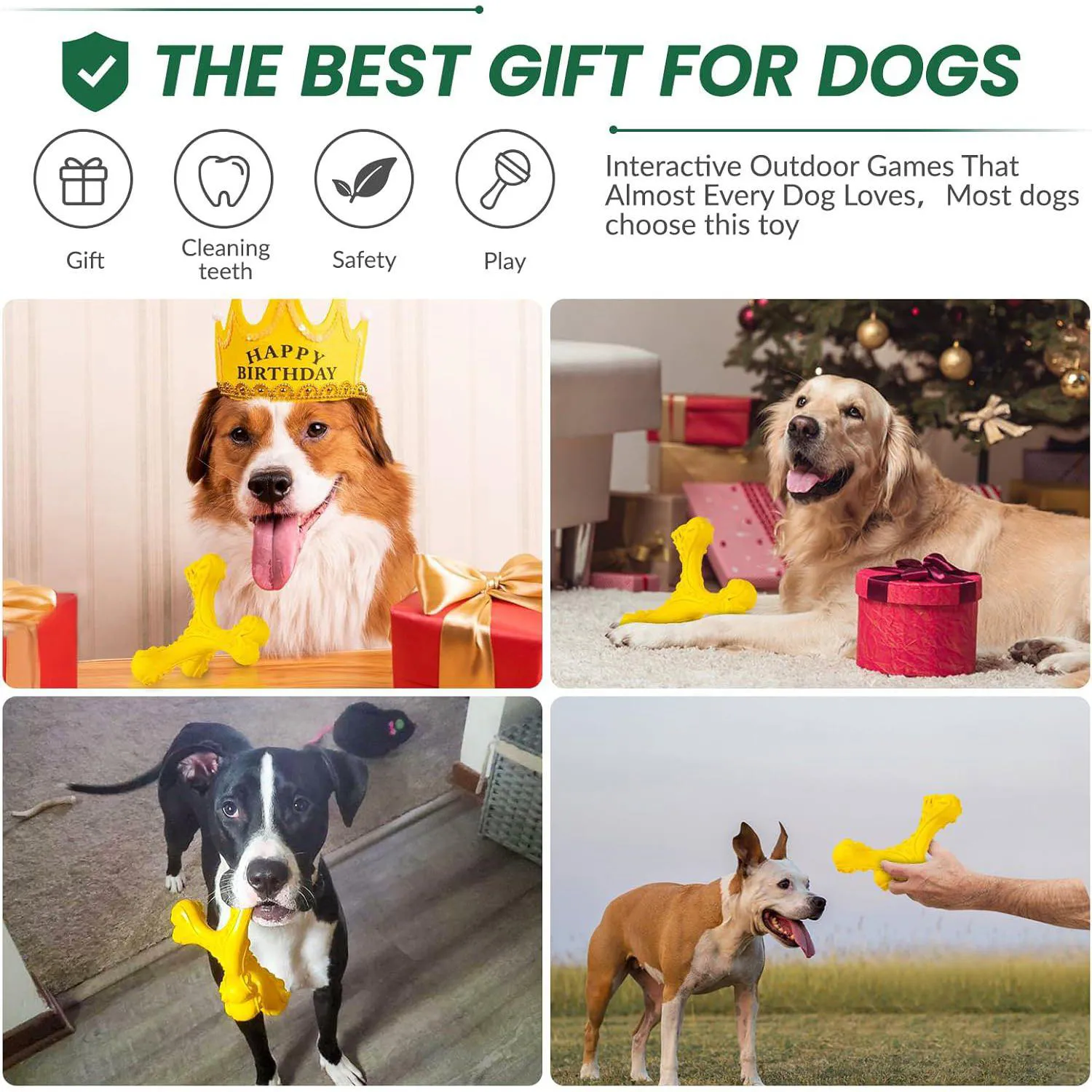 Juguete De Hueso De Goma Natural Para Perros Con Limpieza Dental Y Sabor Carnoso 6