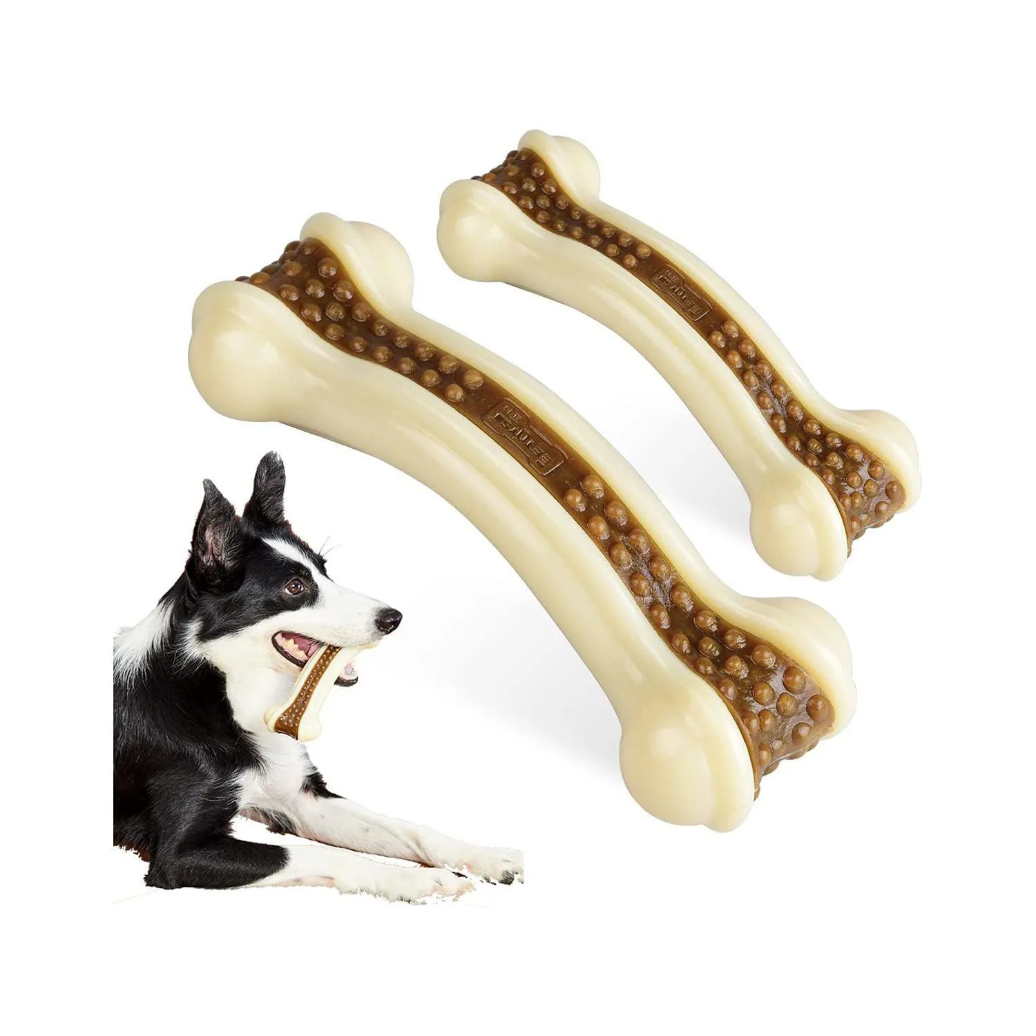 Paquete De Dos Juguetes Resistente Con Sabor A Carne Para Perros Masticadores