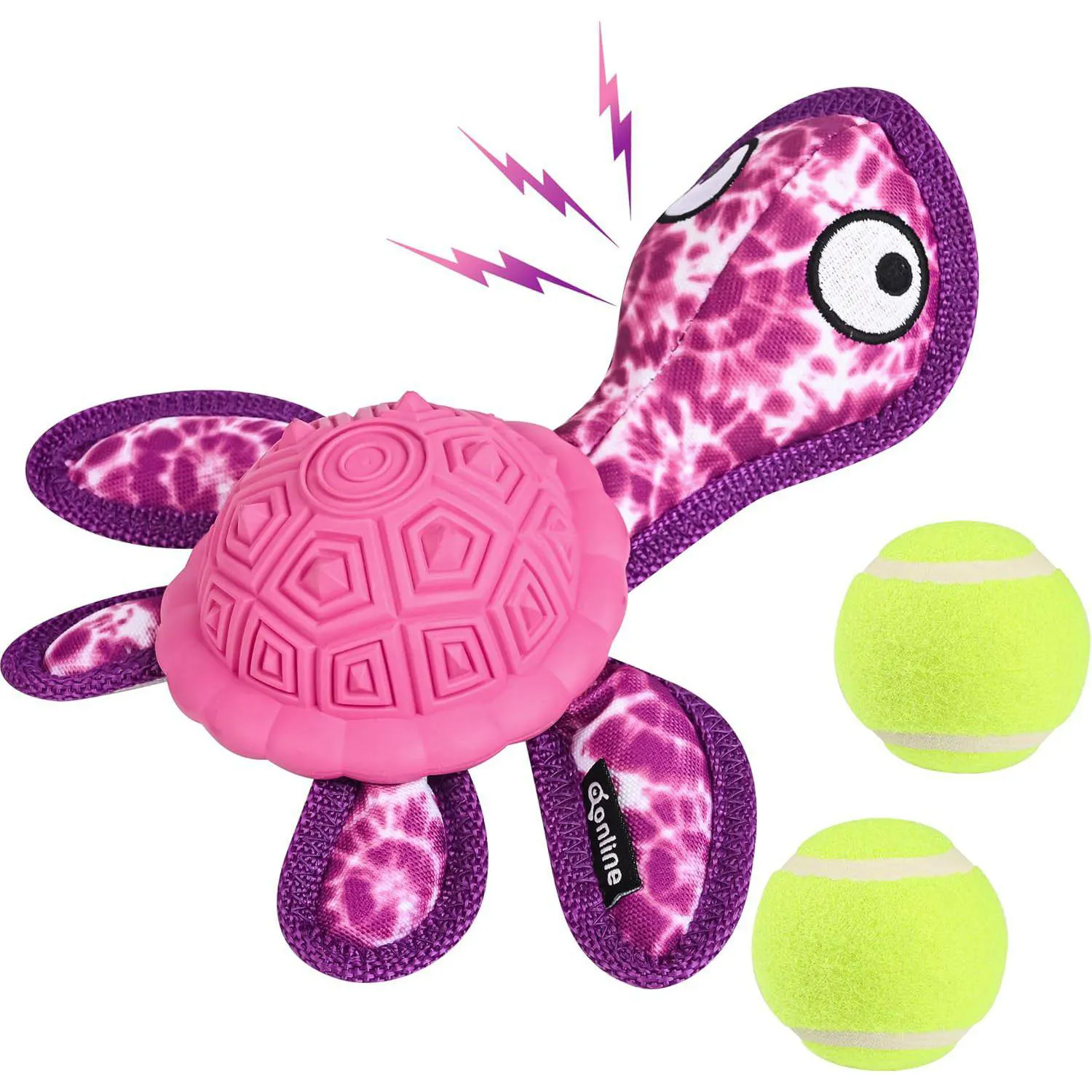 Juguete De Goma Con Forma De Tortuga Para Perros Con Dos Pelotas De Tenis