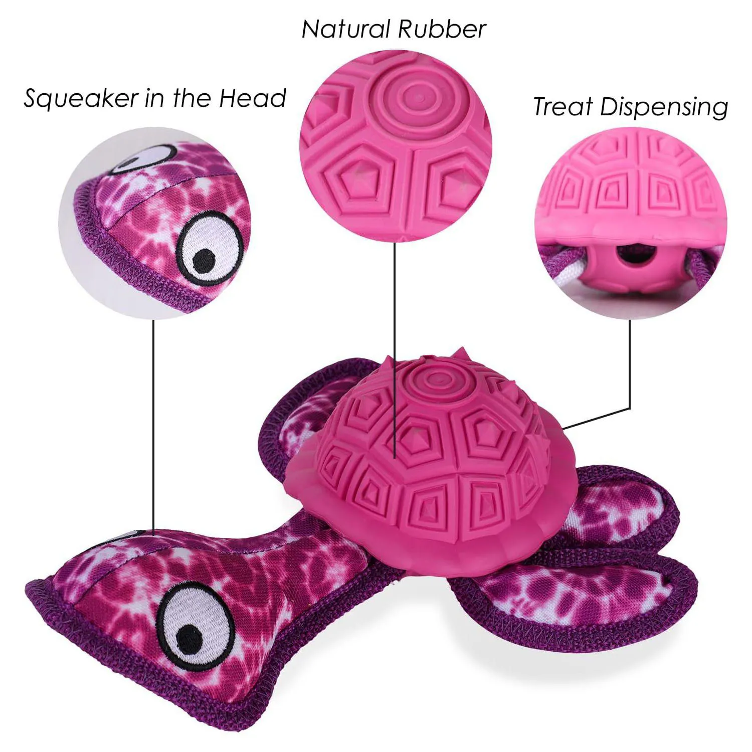 Juguete De Goma Con Forma De Tortuga Para Perros Con Dos Pelotas De Tenis 4