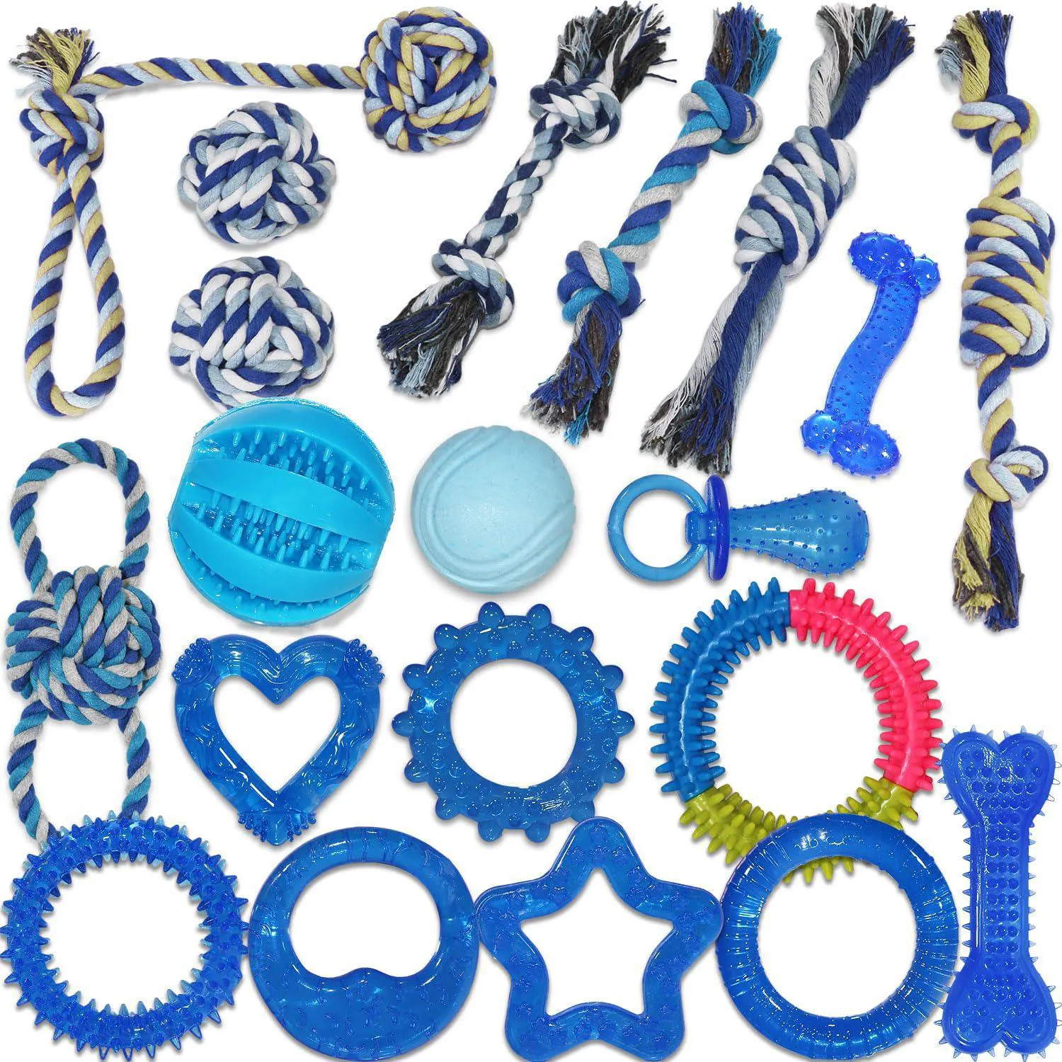 Set De Juguetes Para Cachorros Con 20 Piezas Para Dentición Y Juego Interactivo