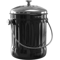 Contenedor de Compost de Acero Inoxidable con Filtro Reutilizable y Asa