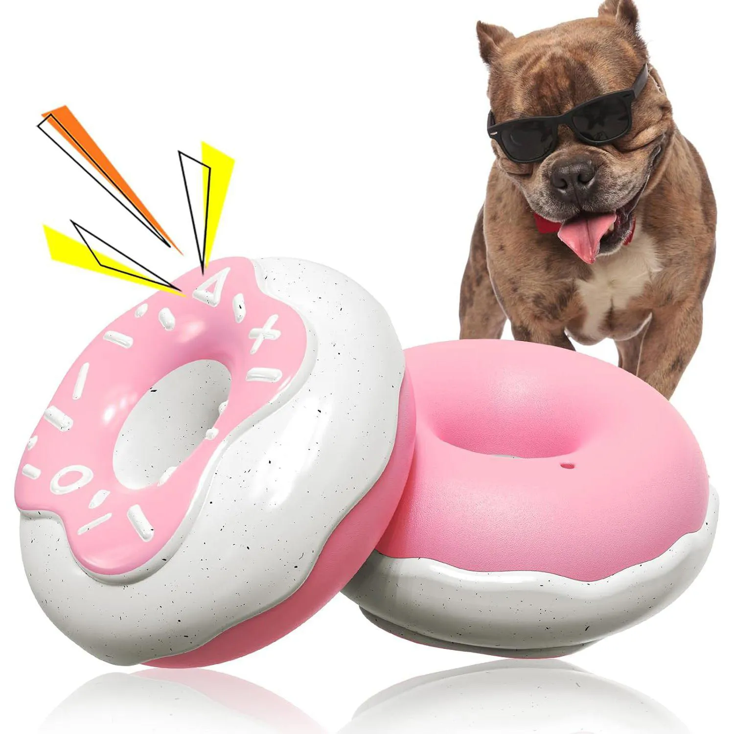 Juguete Masticable Para Perros Con Forma De Donut Resistente E Interactivo