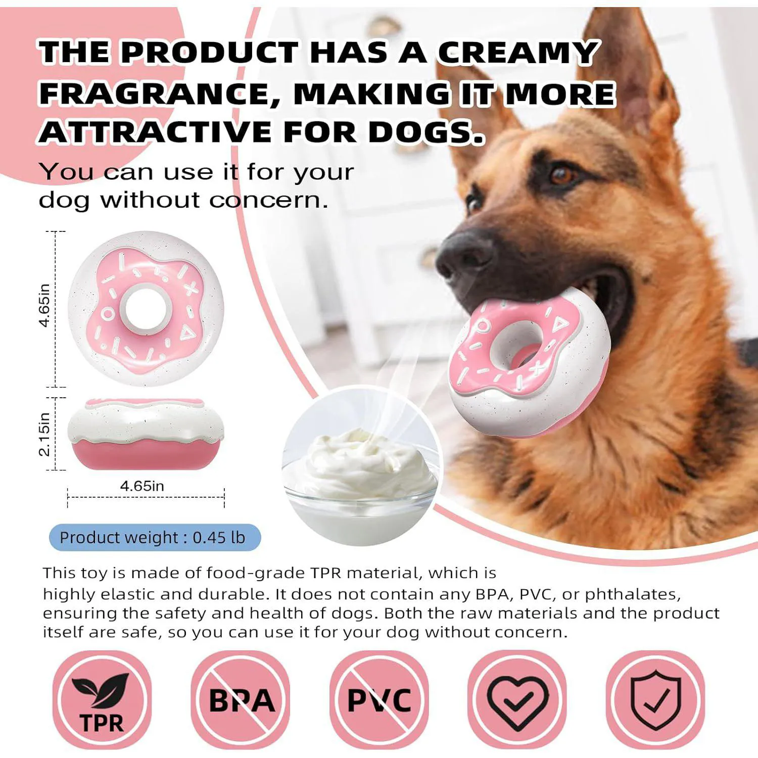 Juguete Masticable Para Perros Con Forma De Donut Resistente E Interactivo 3
