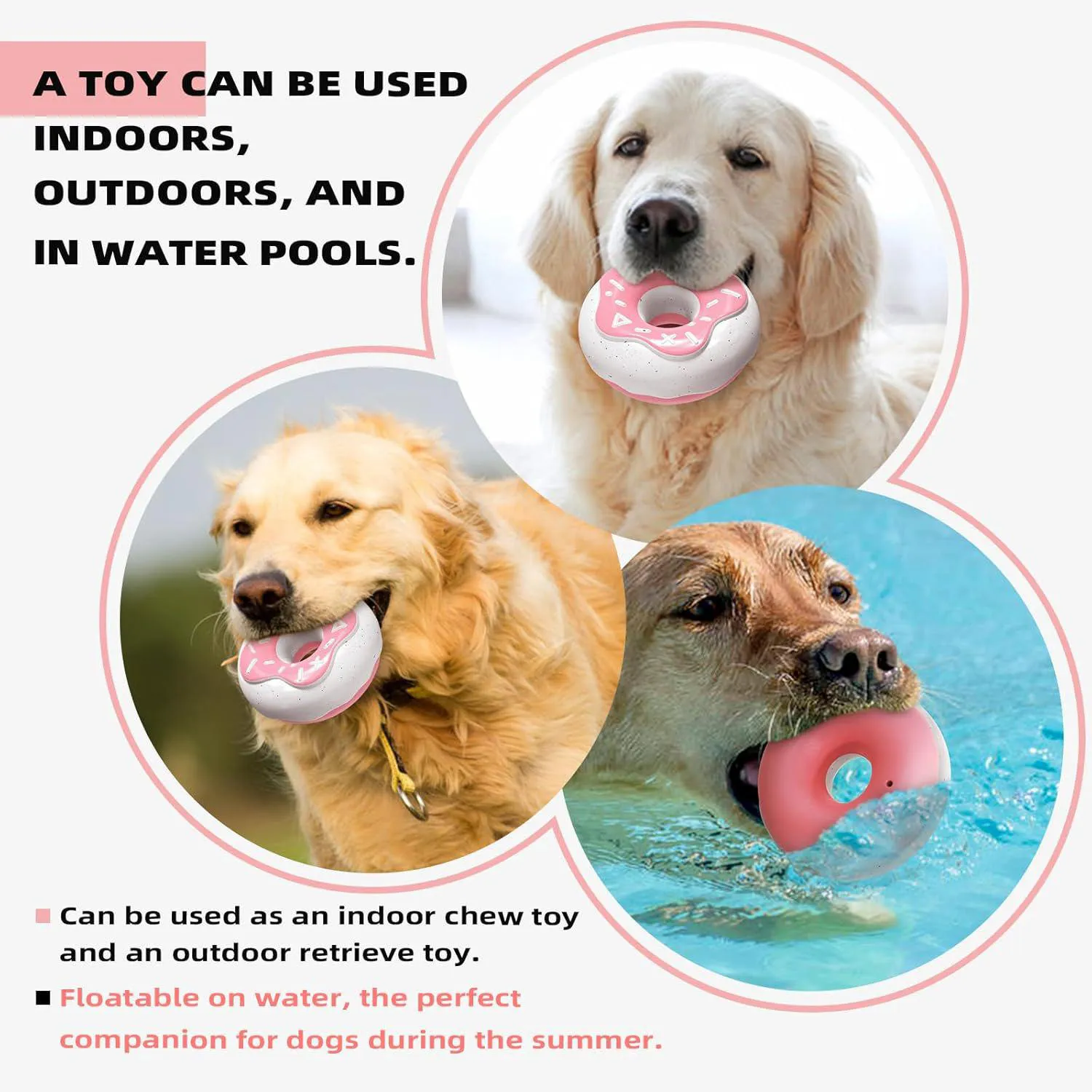 Juguete Masticable Para Perros Con Forma De Donut Resistente E Interactivo 4