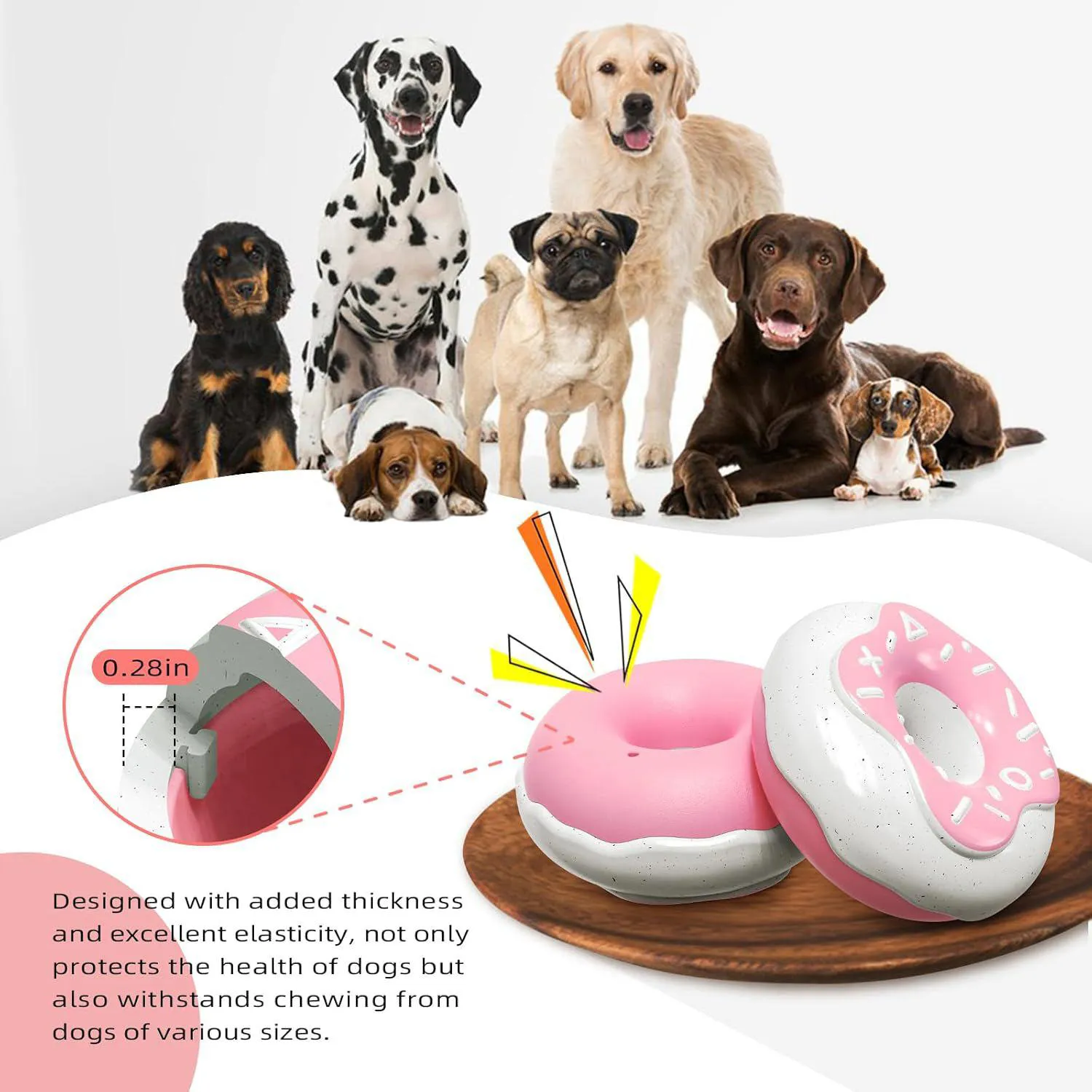 Juguete Masticable Para Perros Con Forma De Donut Resistente E Interactivo 6