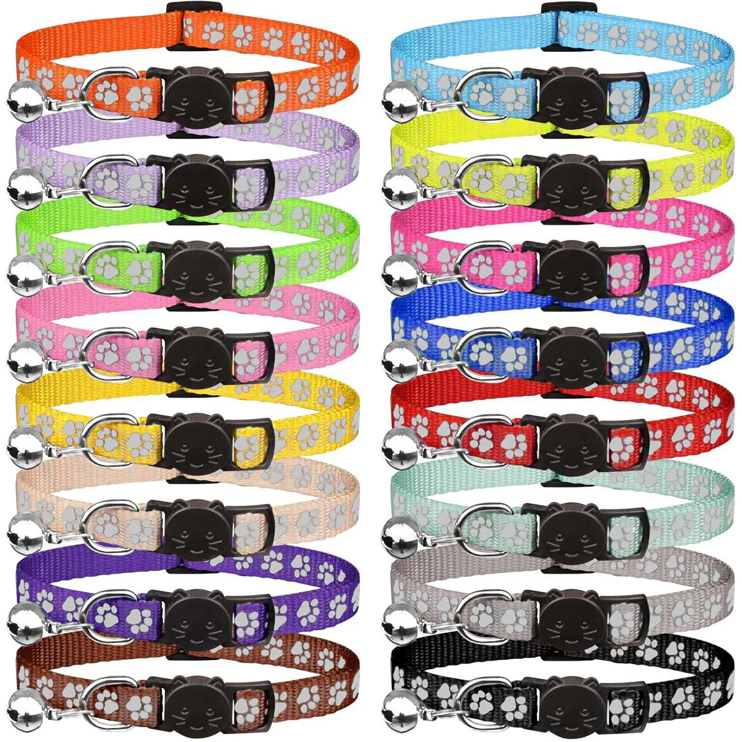 Collares QDYU Para Gatitos Pack x16 Reflectantes con Campana Seguros