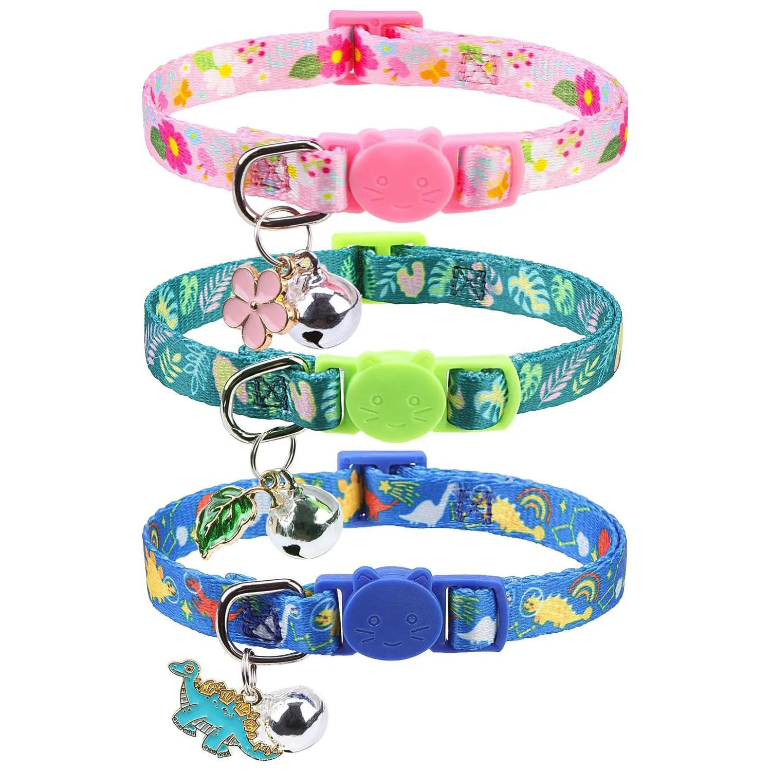 Collares SCENEREAL Pack x3 Para Gato con Campana y Hebilla de Seguridad
