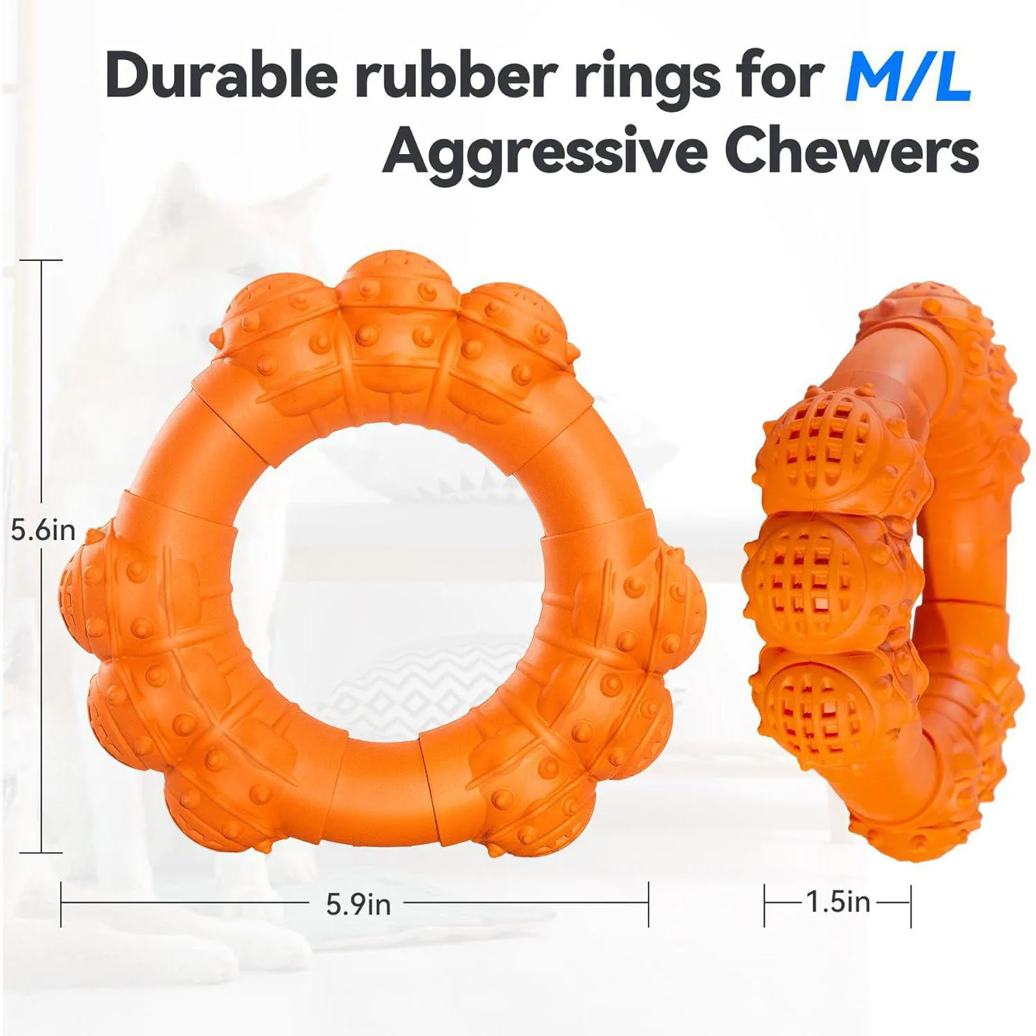 Anillo Masticable Indestructible Para Perros Agresivos Con Sabor A Carne