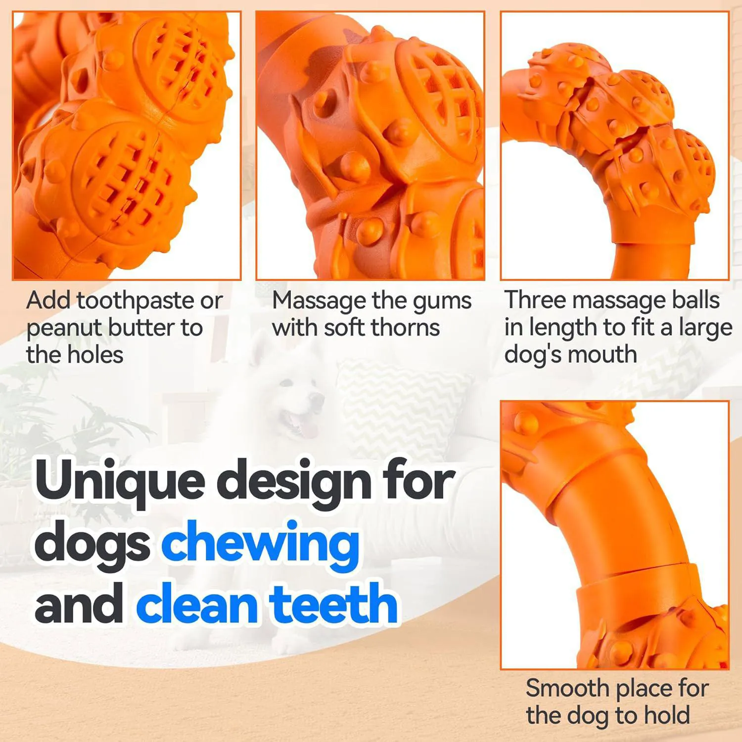 Anillo Masticable Indestructible Para Perros Agresivos Con Sabor A Carne 4