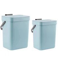 Set de Cubos de Basura Compactos para Cocina con Tapa Antiodor