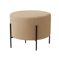 Puff dubai tapizado 40x40x40cm beige. patas metalicas