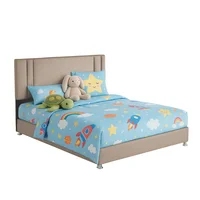 Base Cama con Espaldar + Colchon Sencillo Infantil Lupe 100x190x130 Taupe