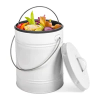 Contenedor de Compostaje Metálico para Cocina con Tapa de Aire Fresco