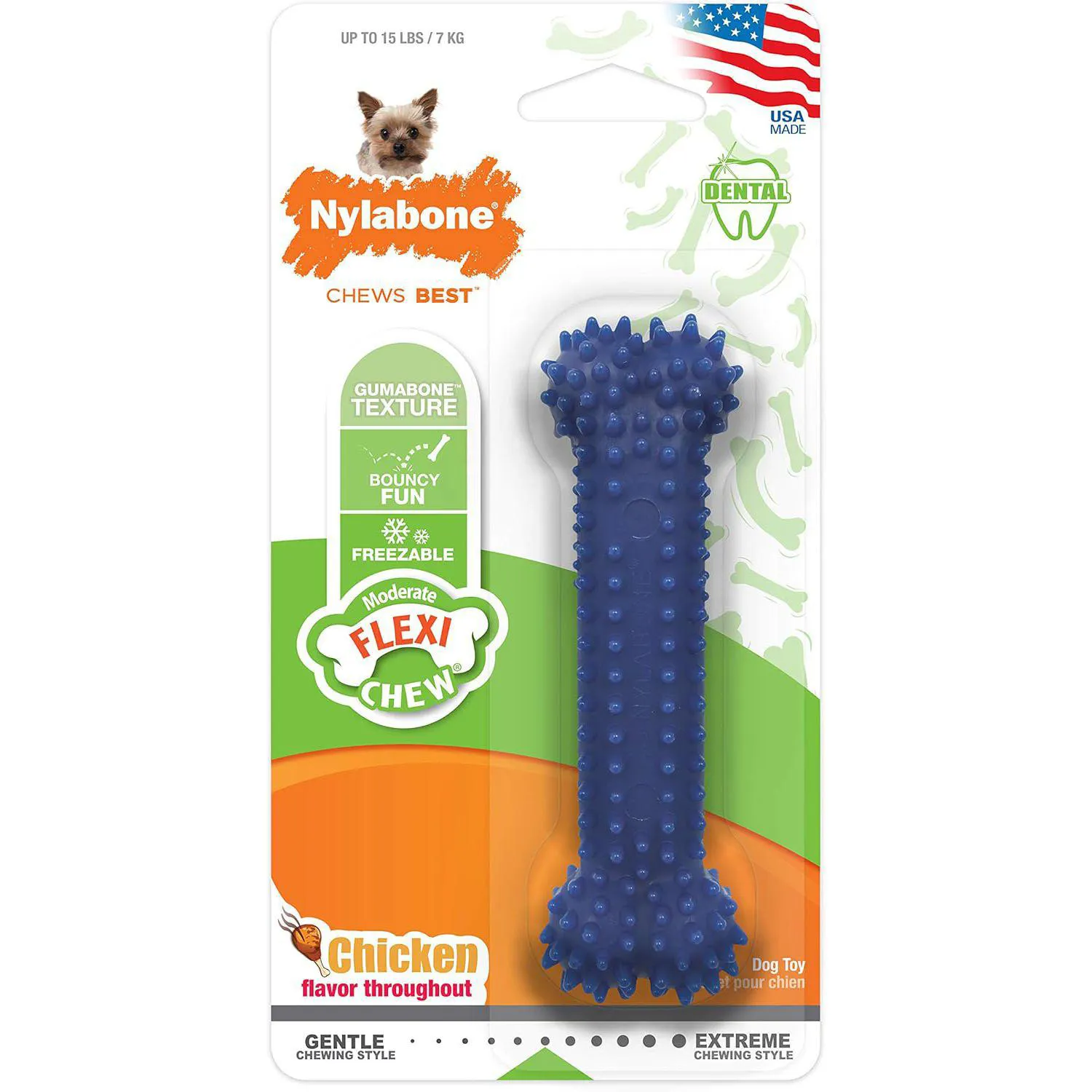 Hueso Nylabone Para Perros Pequeños Con Textura Dental Y Sabor A Pollo