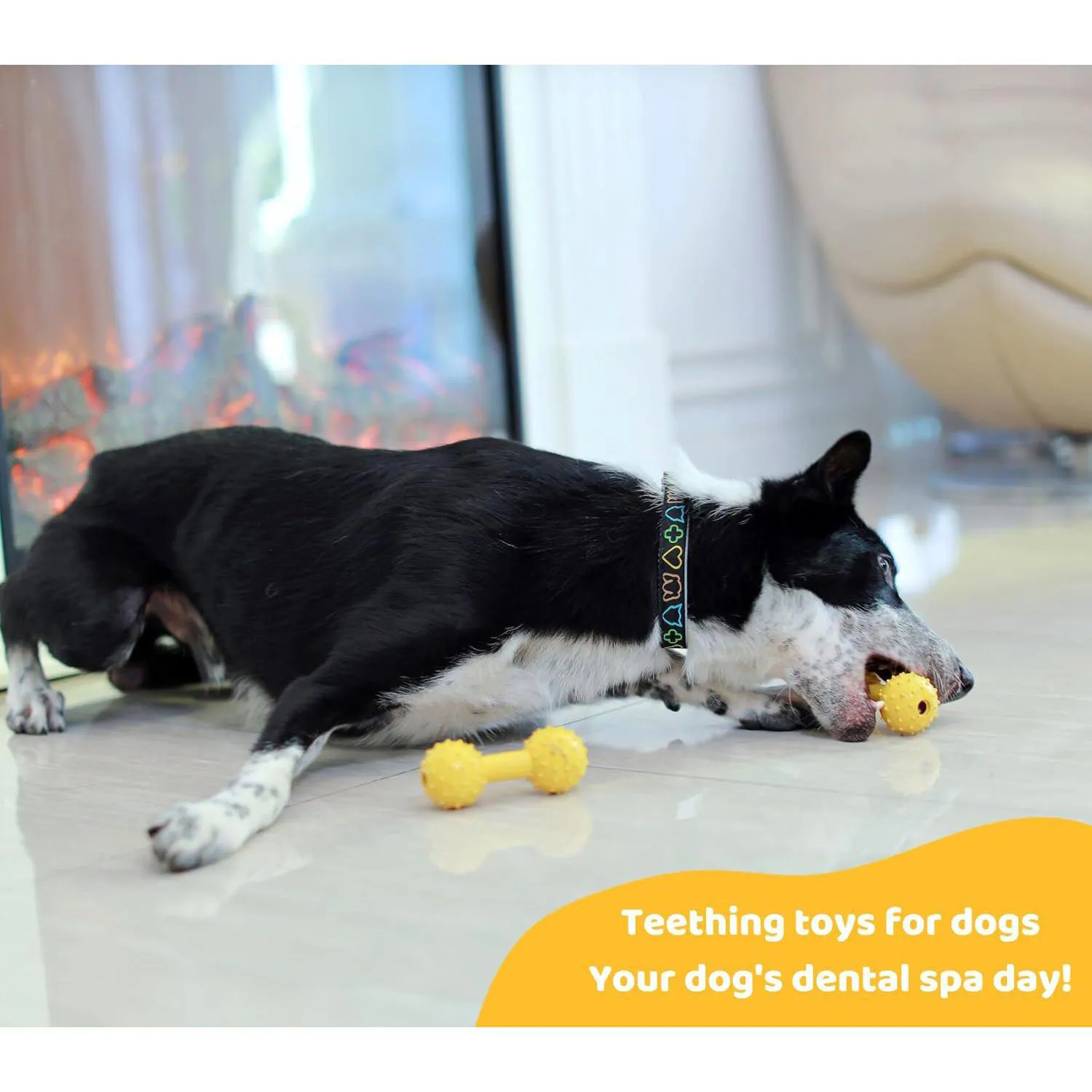 Juguete Para Perros Con Campana De Goma Natural Resistente E Interactivo 7