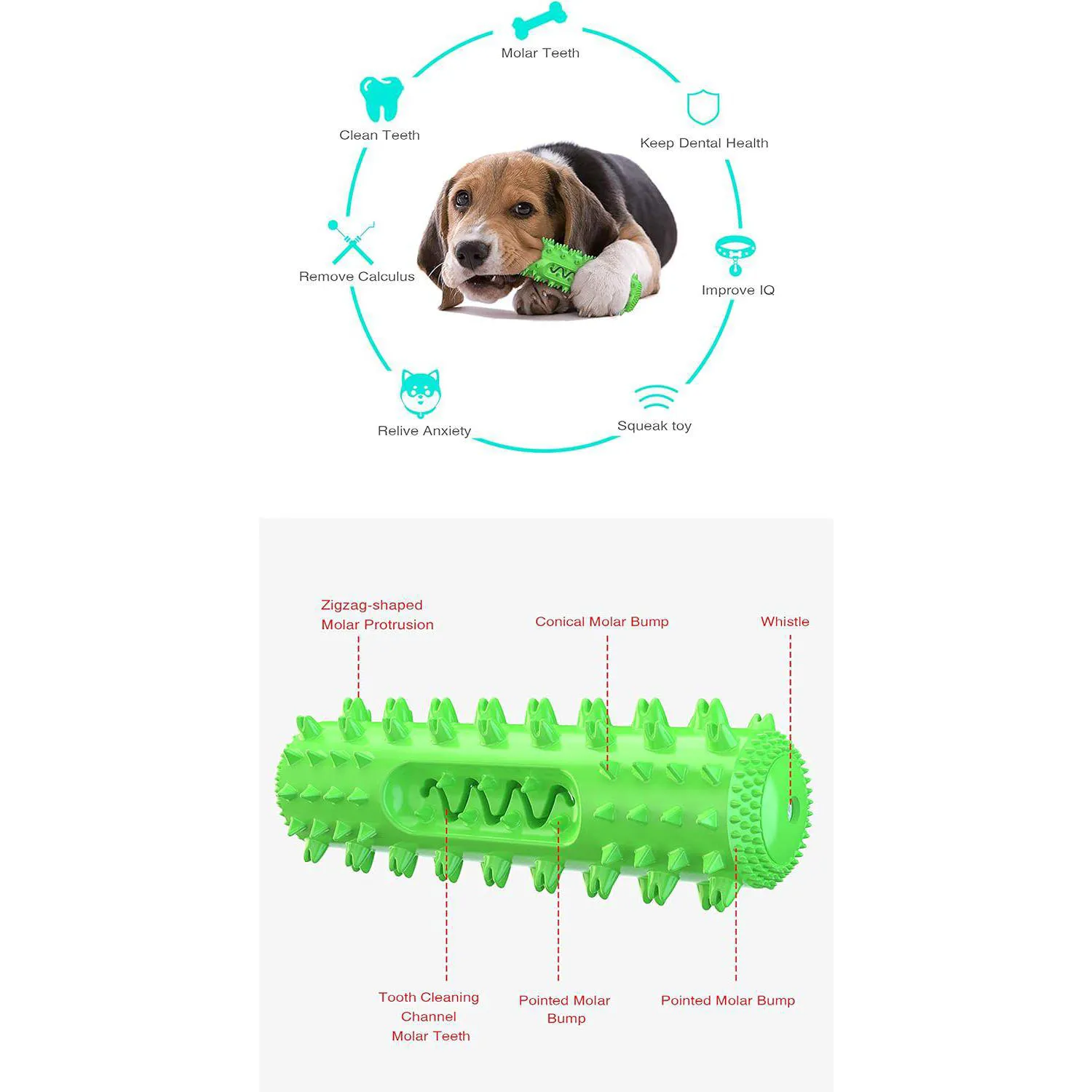 Juguete Masticable Para Perros Con Diseño De Cepillo Dental Y Relleno De Golosinas
