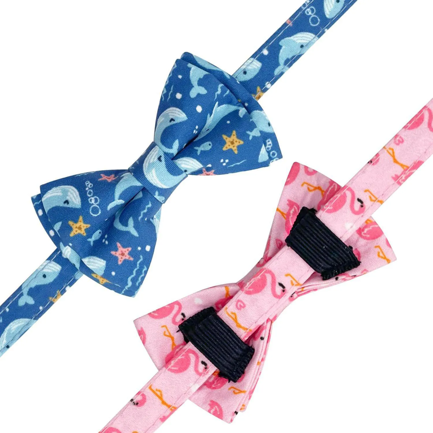 Paquete 2 Collares Jelwuion Algodón con Pajarita y Campana para Gatos 5