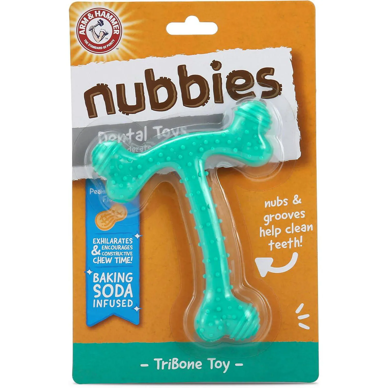 Juguete Dental para Perros con Forma de Hueso y Sabor a Maní Color Verde