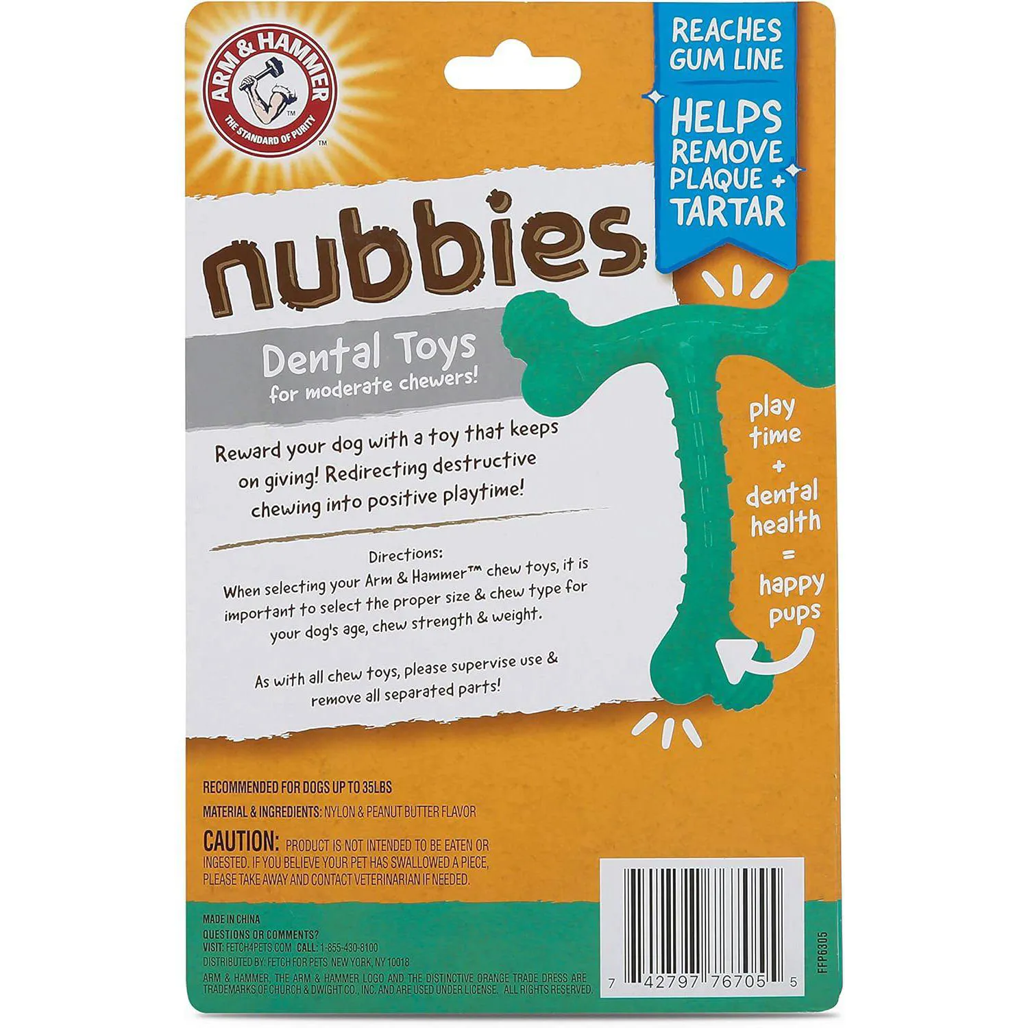 Juguete Dental para Perros con Forma de Hueso y Sabor a Maní Color Verde 8